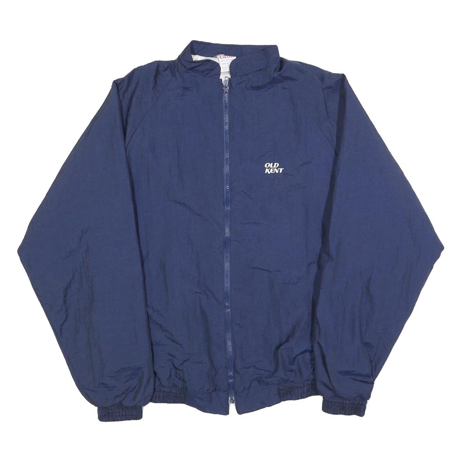 THE CHAMP Mens Navy Blue Nylon Zip Jacket M Lightweight Plain Casual Refurbished - N/A refurbished available on Cerqular