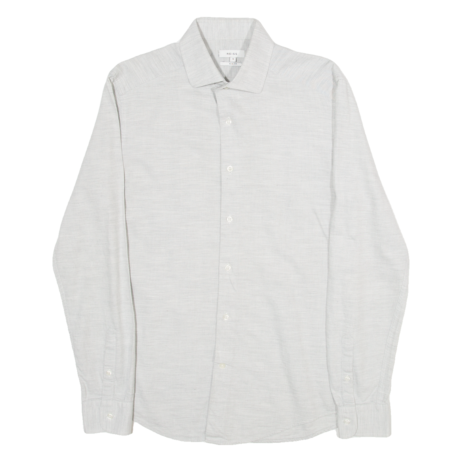 REISS Slim Fit Mens Plain Shirt Grey Long Sleeve S Refurbished - N/A refurbished available on Cerqular