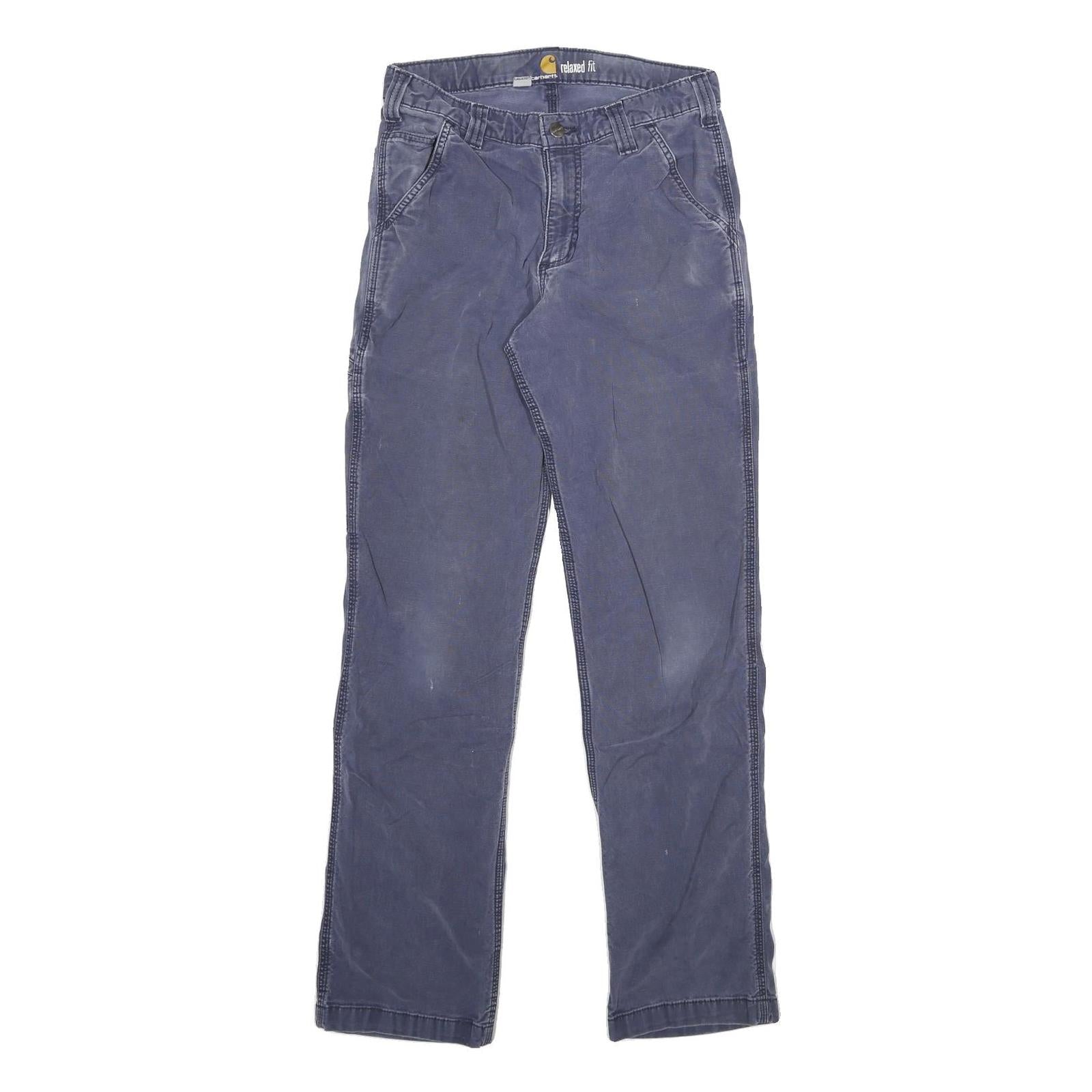 CARHARTT Mens Relaxed Fit Blue Cotton Blend Zip Trousers W28 L31 Casual Workwear Refurbished - N/A refurbished available on Cerqular