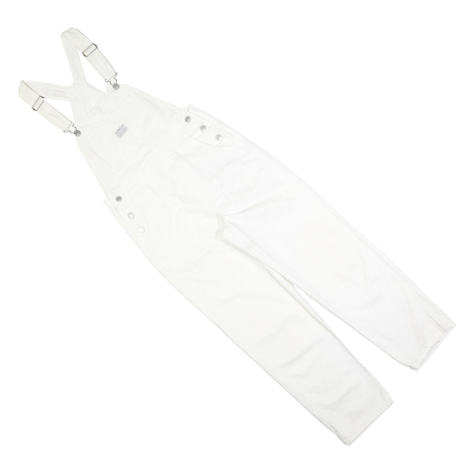 LEVI'S Womens White Cotton Blend Dungarees Regular Fit Twill XS W30 L26 Classic Refurbished - N/A refurbished available on Cerqular