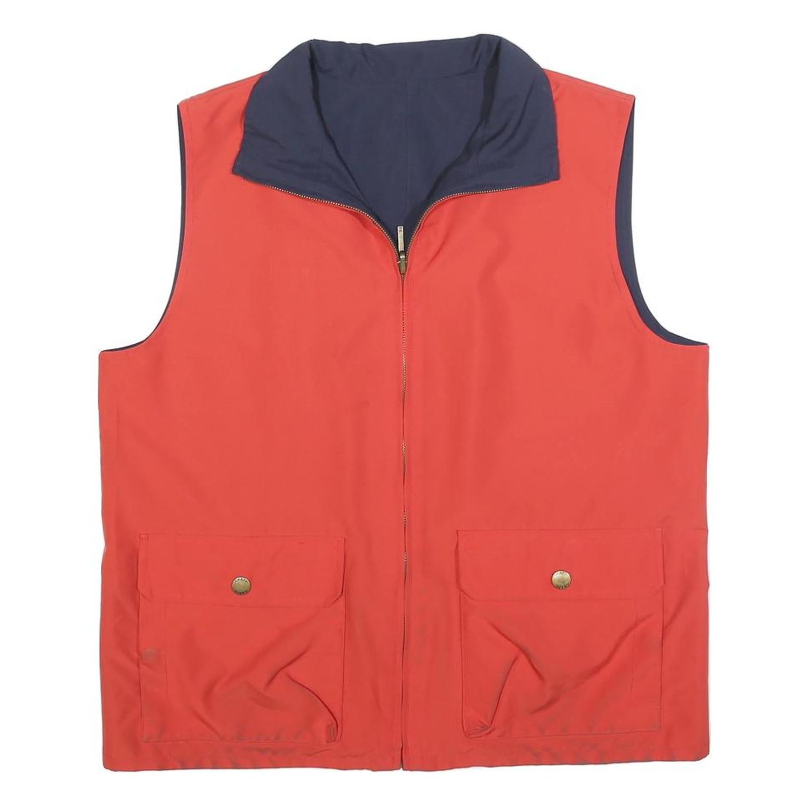 CHAPS Mens Red & Navy Waistcoat Outdoor Zip Sleeveless Regular Fit Polyester Refurbished - N/A refurbished available on Cerqular