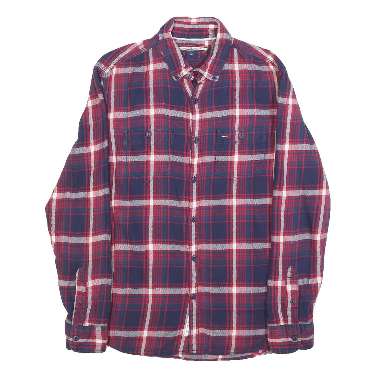 Buy TOMMY HILFIGER Mens Blue & Red Check Shirt M Cotton Long Sleeve Casual Button Refurbished - $35.09 TOMMY HILFIGER Mens Blue & Red Check Shirt M Cotton Long Sleeve Casual Button Refurbished - N/A refurbished available on Cerqular