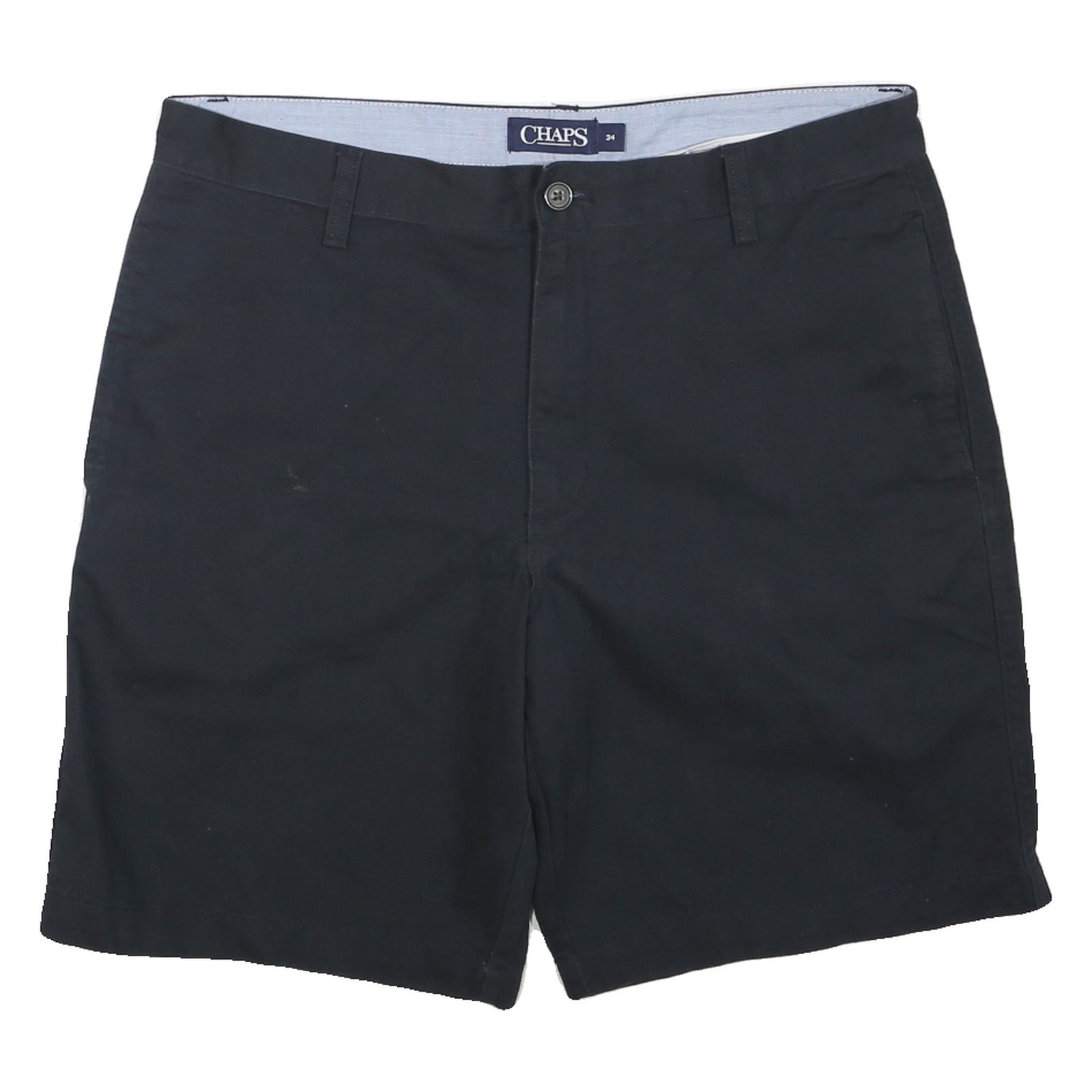 CHAPS Mens Shorts Navy Blue Casual Plain M W34 Cotton Blend Comfortable Classic Refurbished - N/A refurbished available on Cerqular