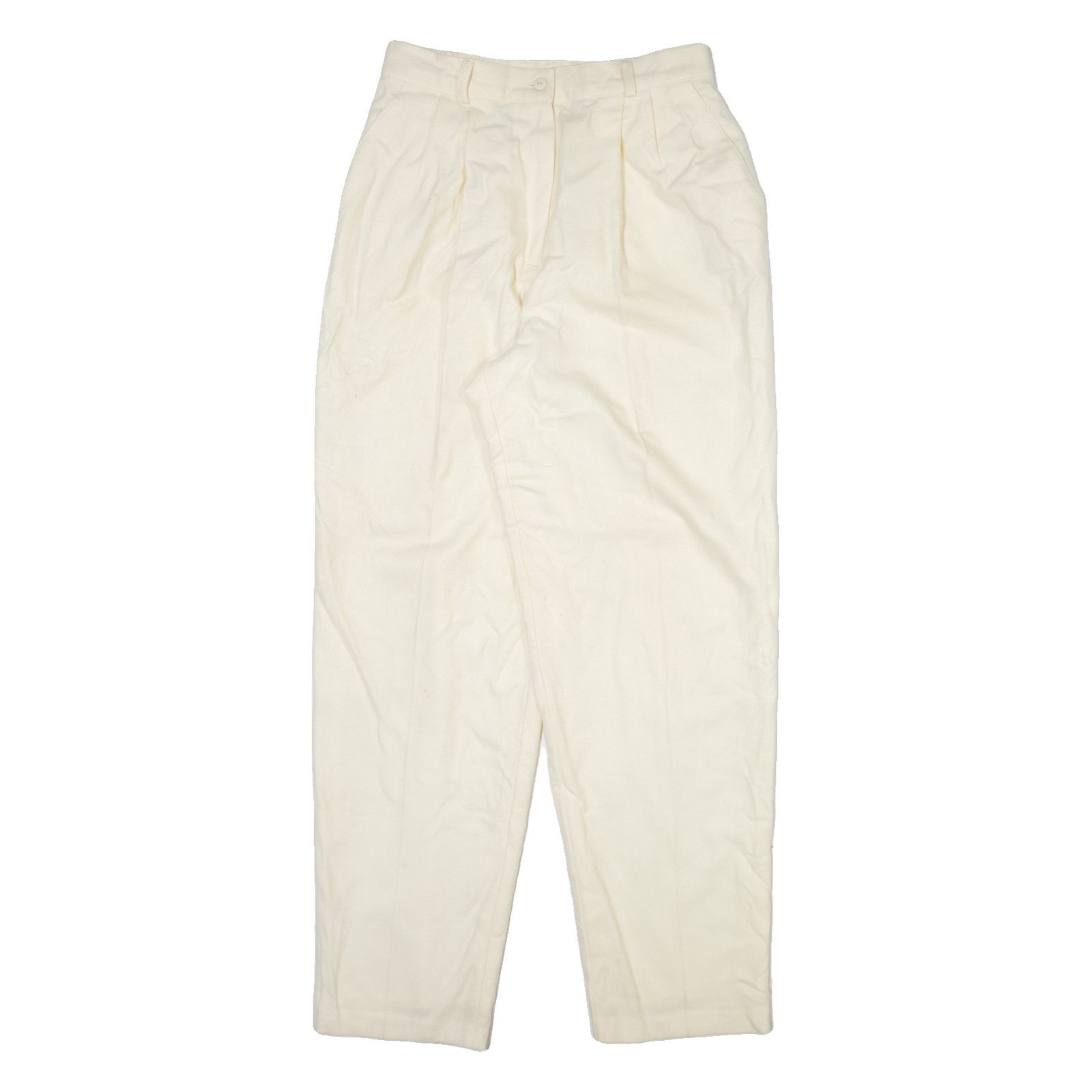 REQUIREMENTS Womens Trousers Cream Relaxed Tapered Wool W26 L30 Refurbished - N/A refurbished available on Cerqular