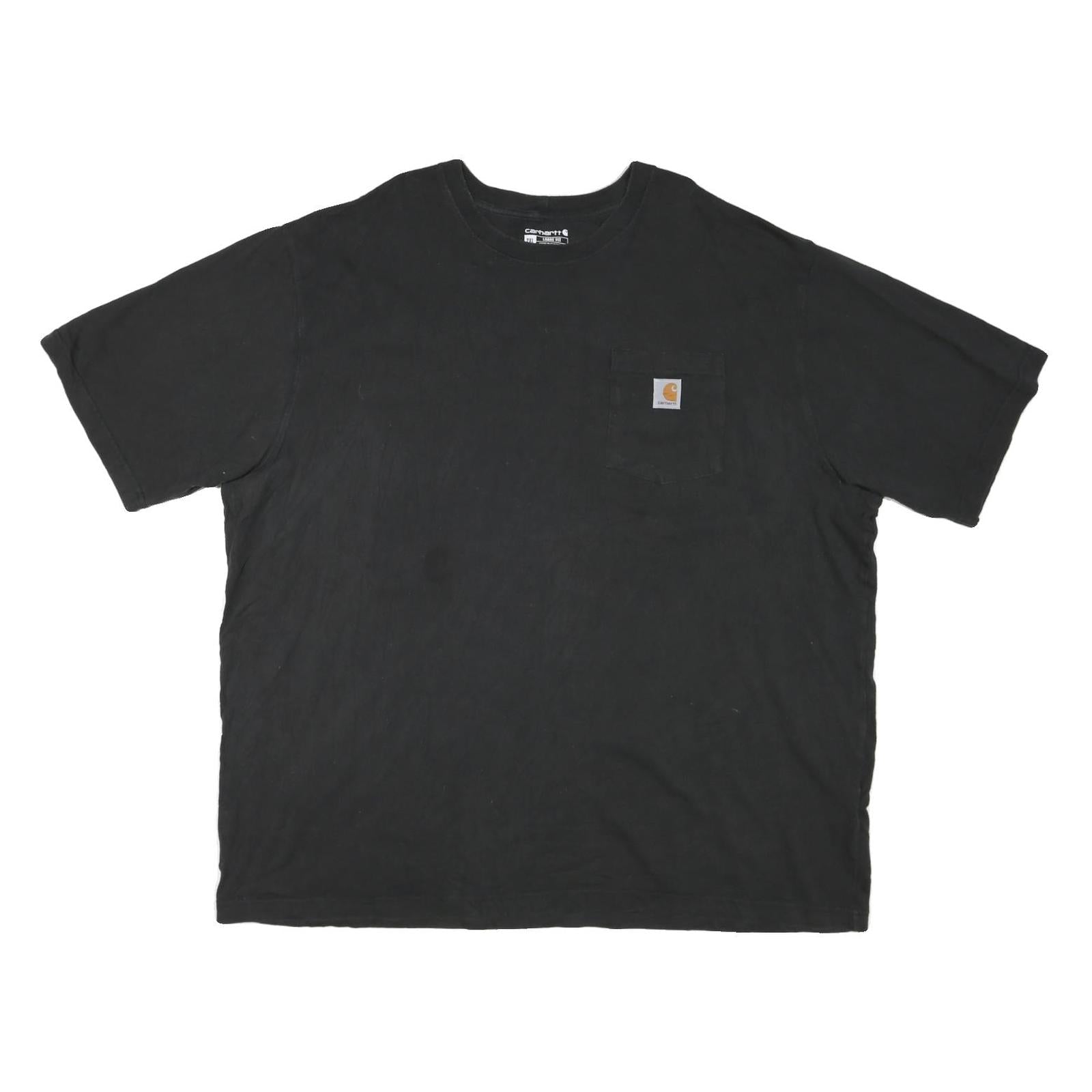CARHARTT Mens Black Pocket T-Shirt 2XL Short Sleeve Crew Neck Workwear Cotton Refurbished - N/A refurbished available on Cerqular