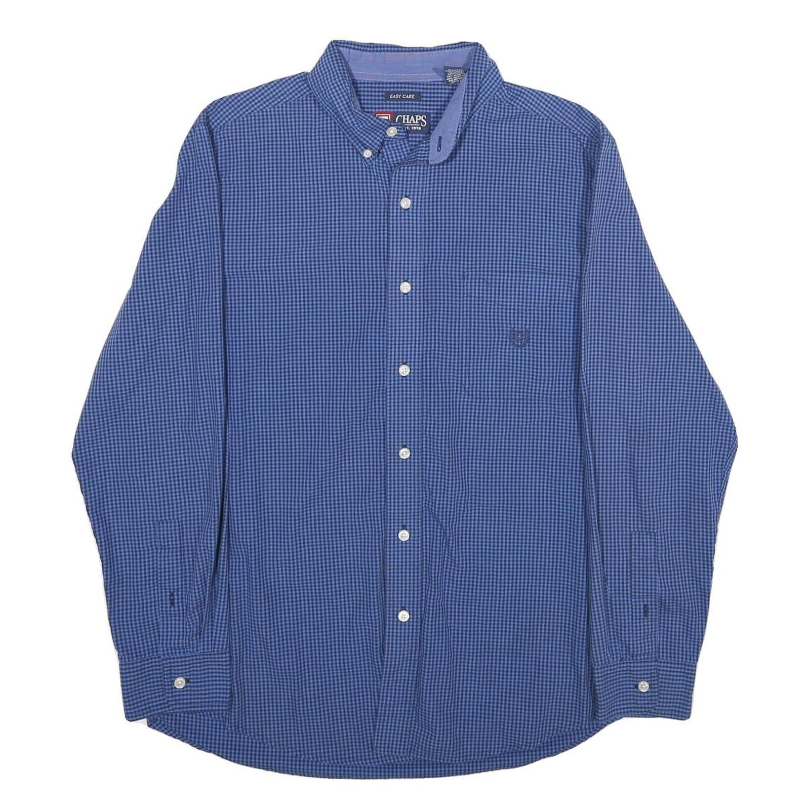 Buy CHAPS Mens Blue Check Shirt M Button Down Cotton Blend Casual Everyday Refurbished - $31.19 CHAPS Mens Blue Check Shirt M Button Down Cotton Blend Casual Everyday Refurbished - N/A refurbished available on Cerqular