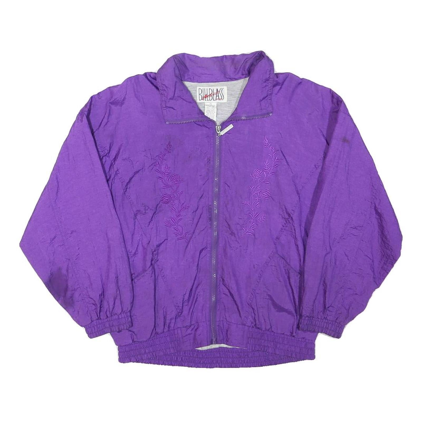 BILLBLASS Womens Purple Zip Jacket S Polyester Blend Embroidered Plain Stylish Refurbished - N/A refurbished available on Cerqular