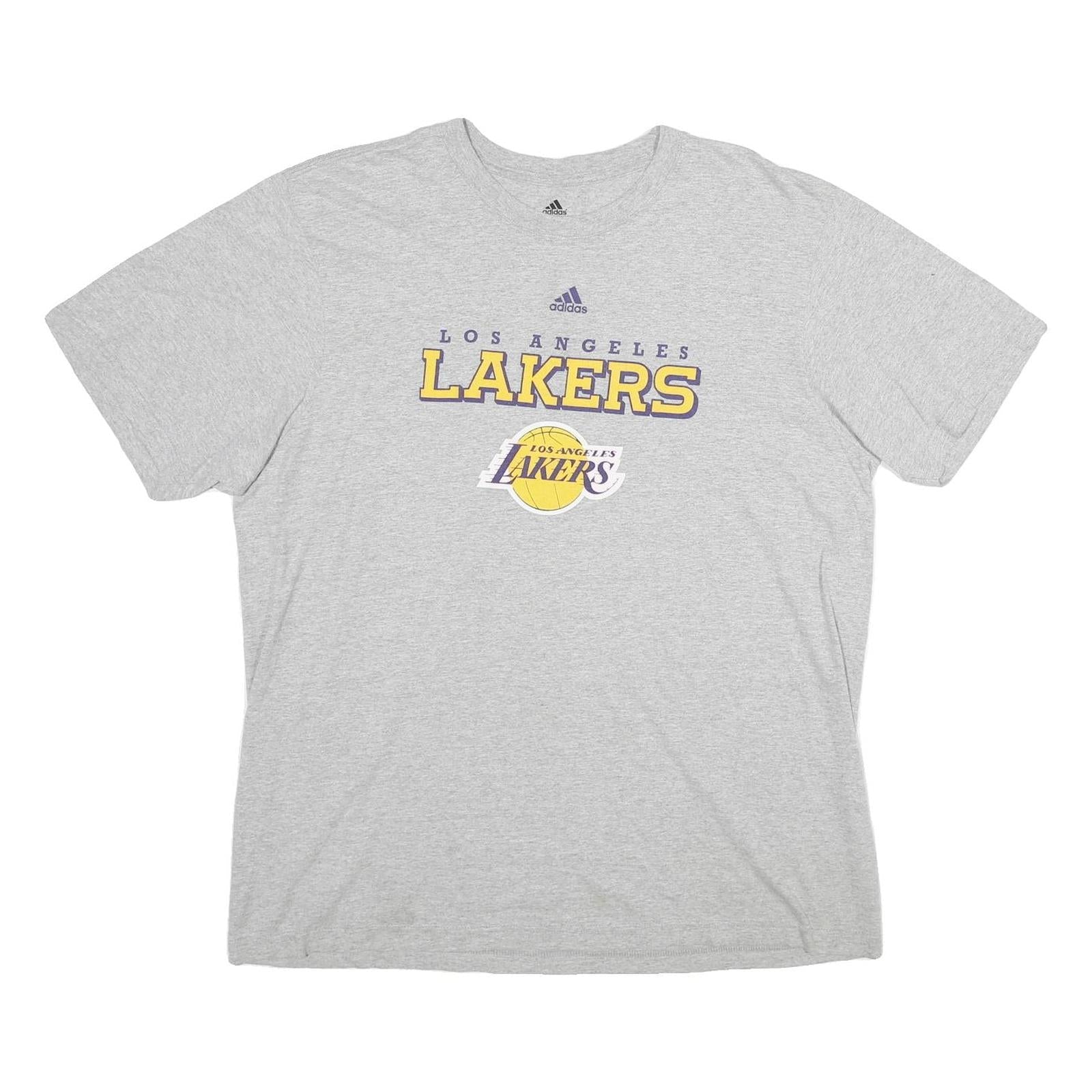 ADIDAS Mens Grey Los Angeles Lakers Graphic T-Shirt 2XL Short Sleeve Crew Neck Refurbished - N/A refurbished available on Cerqular