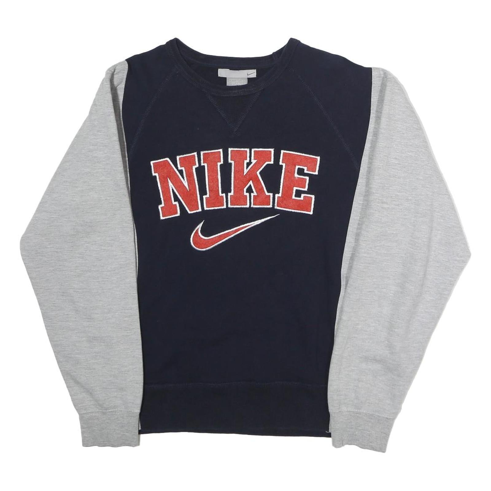 NIKE Mens Navy & Grey Cotton Blend Crew Neck S Sweatshirt Sports Casual Refurbished - N/A refurbished available on Cerqular