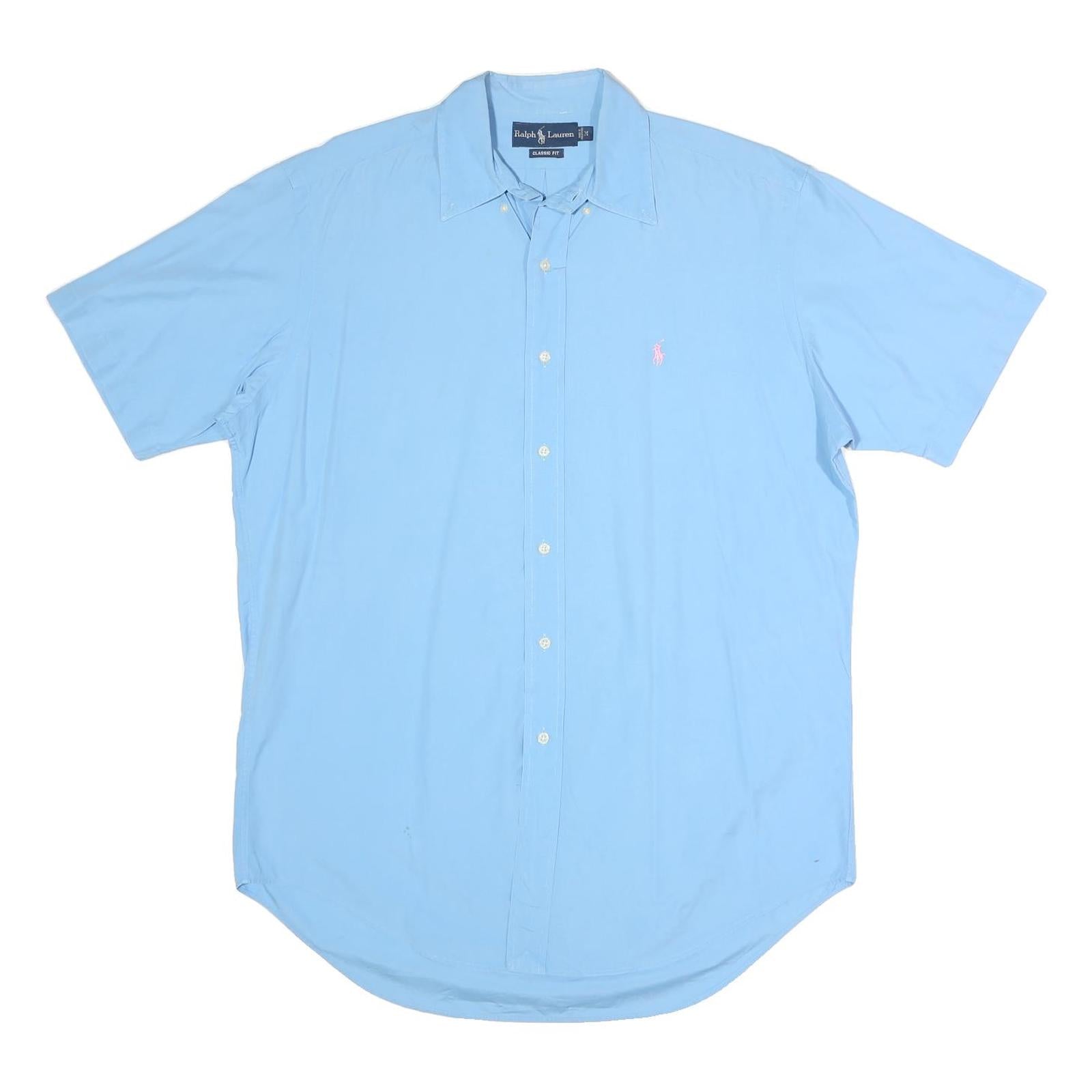 RALPH LAUREN Mens Blue Classic Fit Shirt M Cotton Button Collar Casual Polo Refurbished - N/A refurbished available on Cerqular