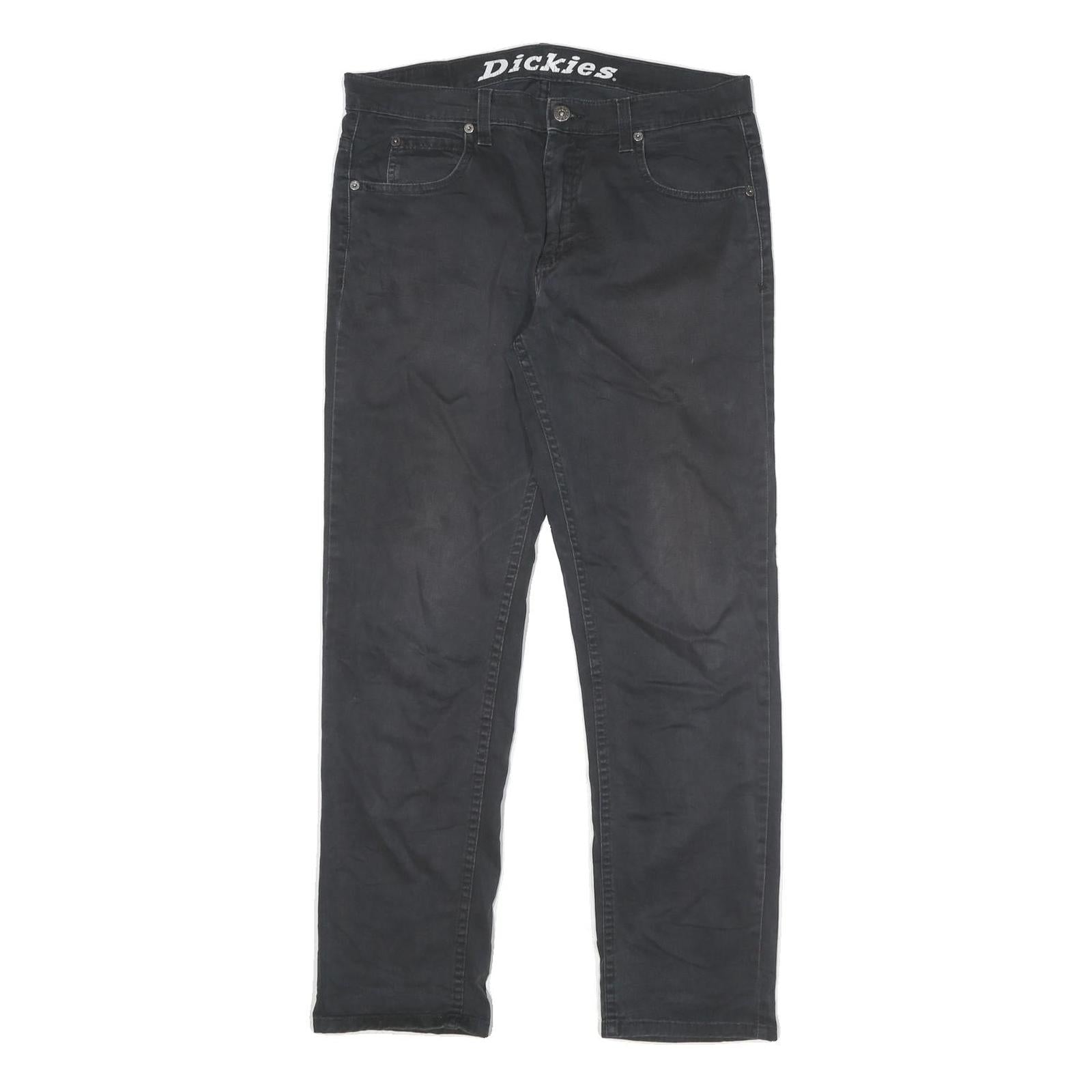 DICKIES Mens Cotton Blend Black Regular Fit Straight Trousers W30 L30 Workwear Refurbished - N/A refurbished available on Cerqular