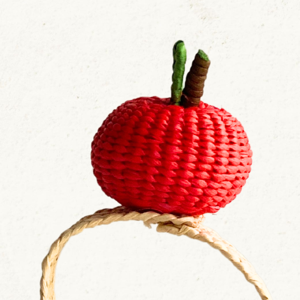 Apple Napkin Ring - Made of Iraca Palm - Sold by Set | Pack: Pack of 4 Refurbished - Apalma Handmade refurbished available on Cerqular
