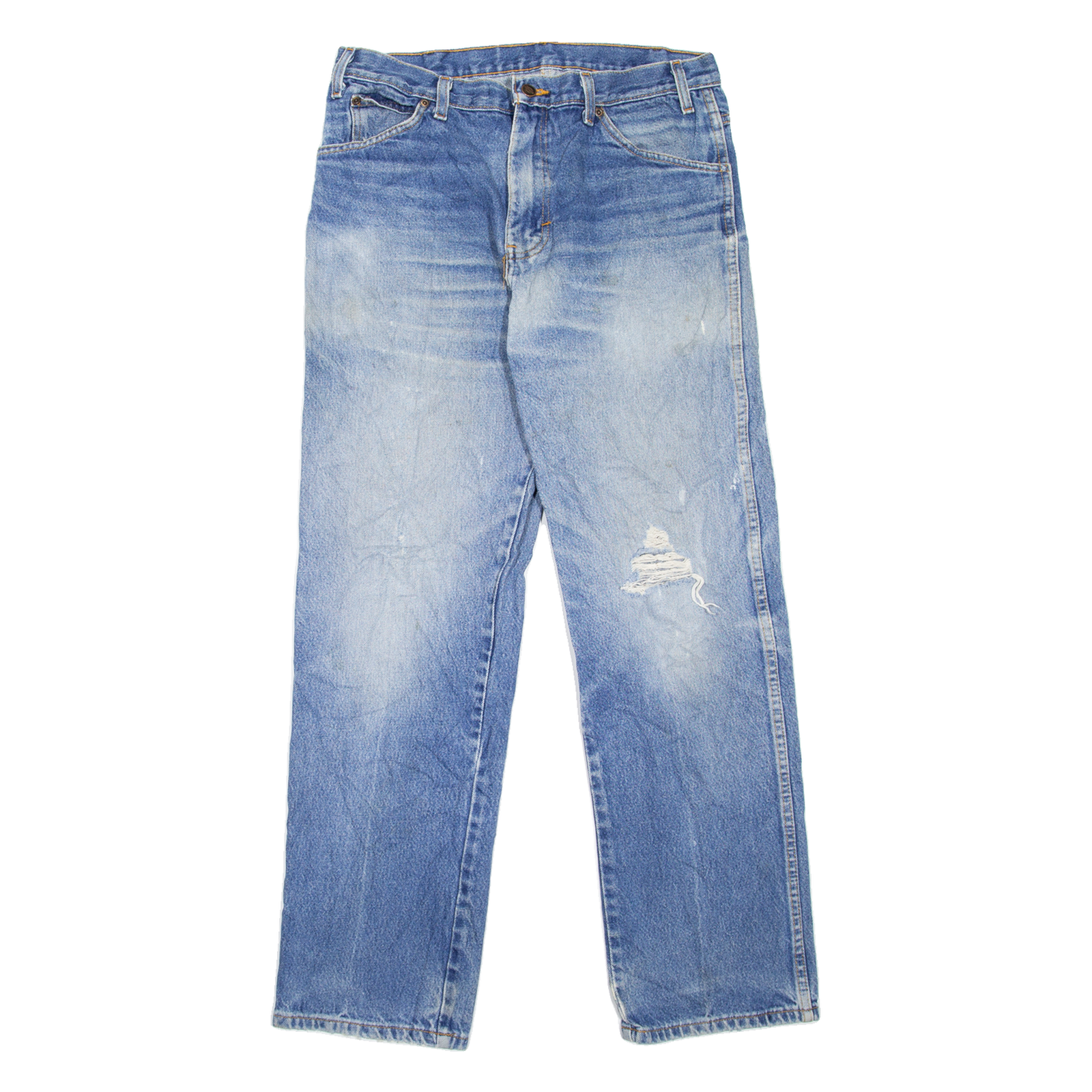 DICKIES Distressed Workwear Mens Jeans Blue Regular Straight Stone Wash W34 L32 Refurbished - N/A refurbished available on Cerqular