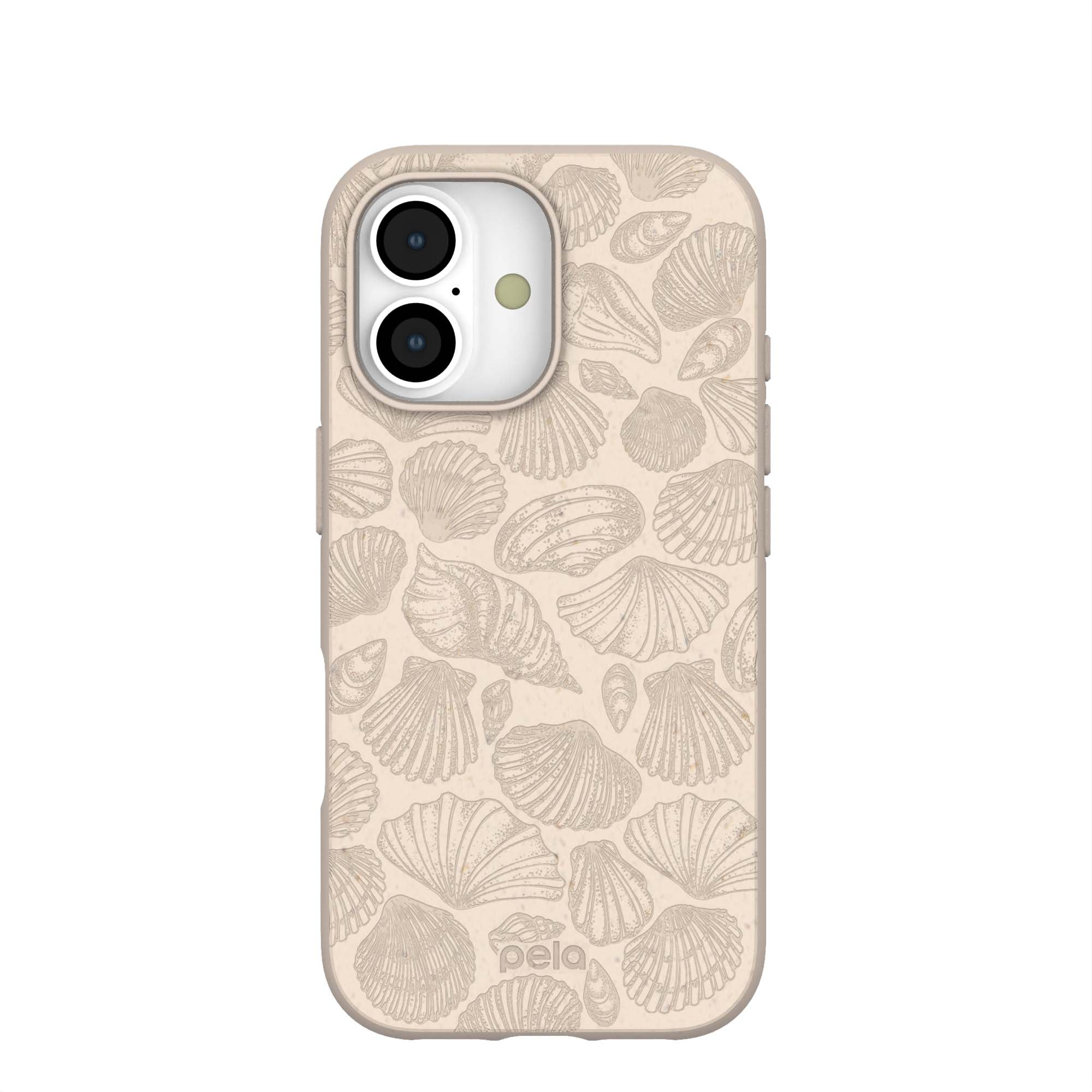 Seashell Seashore iPhone 17 Case | MagSafe Compatibility: With MagSafe Refurbished - Pela Case refurbished available on Cerqular
