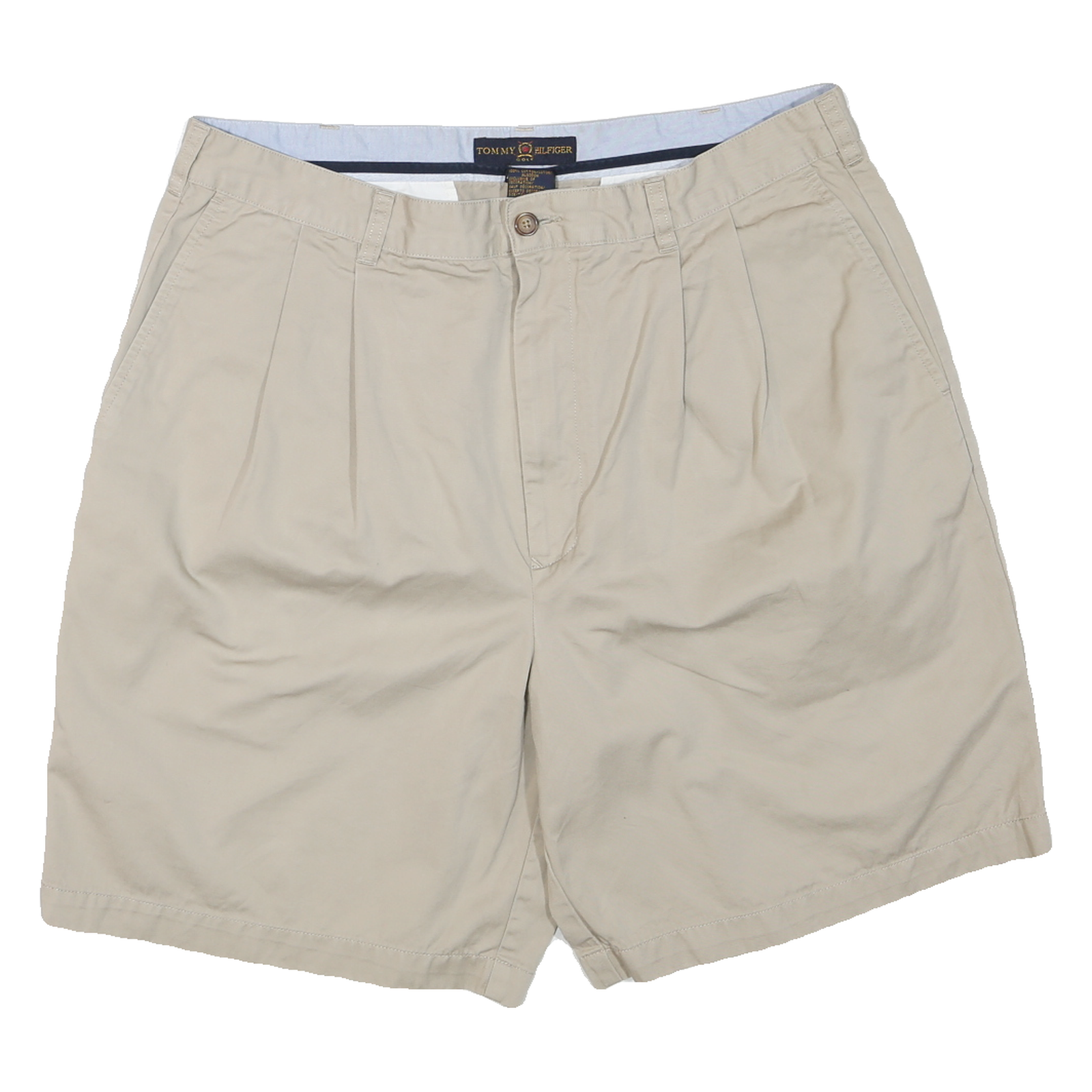 TOMMY HILFIGER Womens Shorts Beige Casual L W36 Cotton Blend Pleated Refurbished - N/A refurbished available on Cerqular