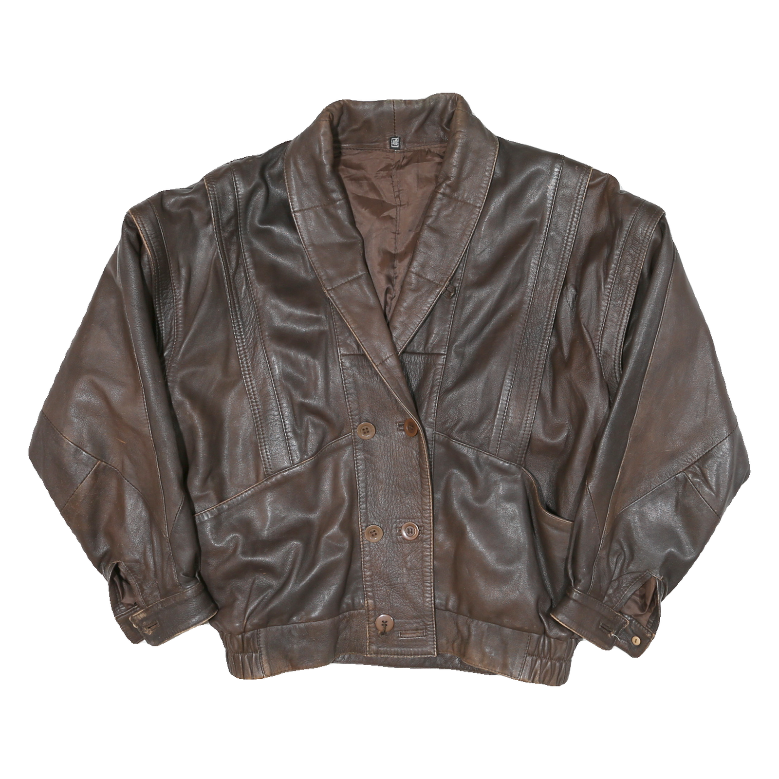 Womens Brown Leather Button Jacket L Woven Relaxed Fit Stylish Casual Outerwear Refurbished - N/A refurbished available on Cerqular