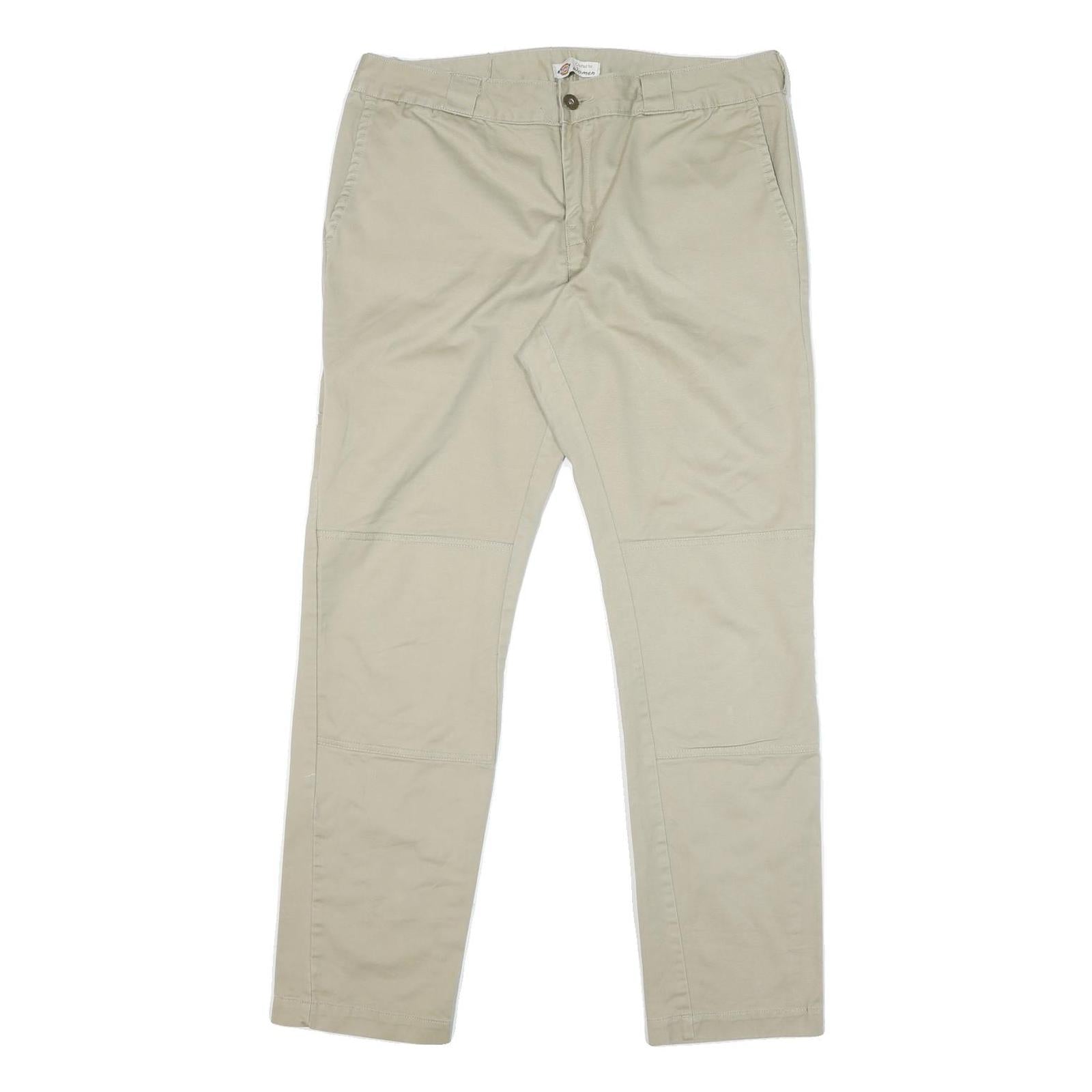 DICKIES Womens Cotton Blend Beige Regular Straight Trousers W36 L30 Workwear Refurbished - N/A refurbished available on Cerqular
