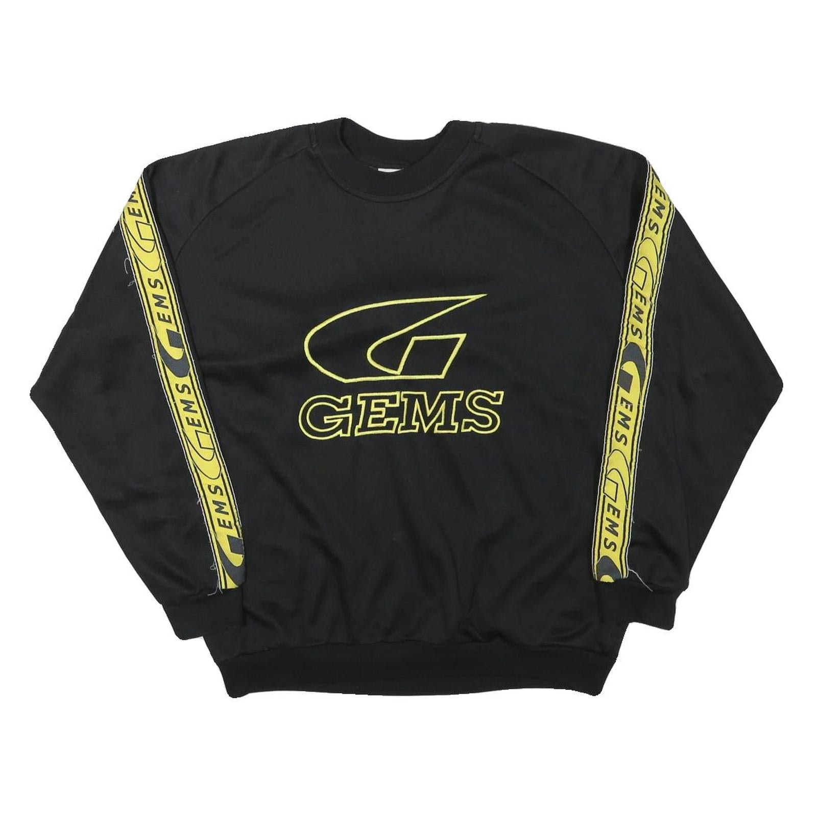 GEMS Mens Black & Yellow Logo Crew Neck XL Sports Style Sweatshirt Refurbished - N/A refurbished available on Cerqular
