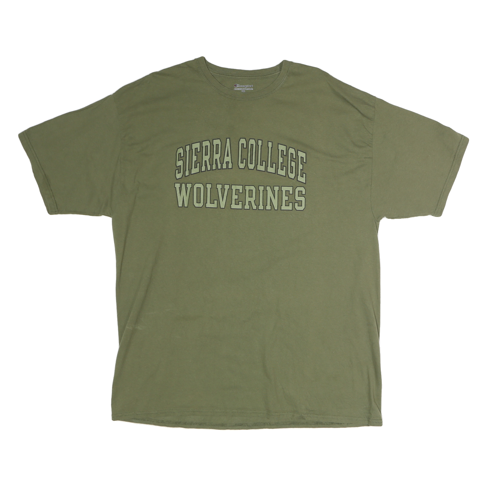 CHAMPION Mens Green Sierra College Wolverines Graphic T-Shirt 2XL Short Sleeve Refurbished - N/A refurbished available on Cerqular