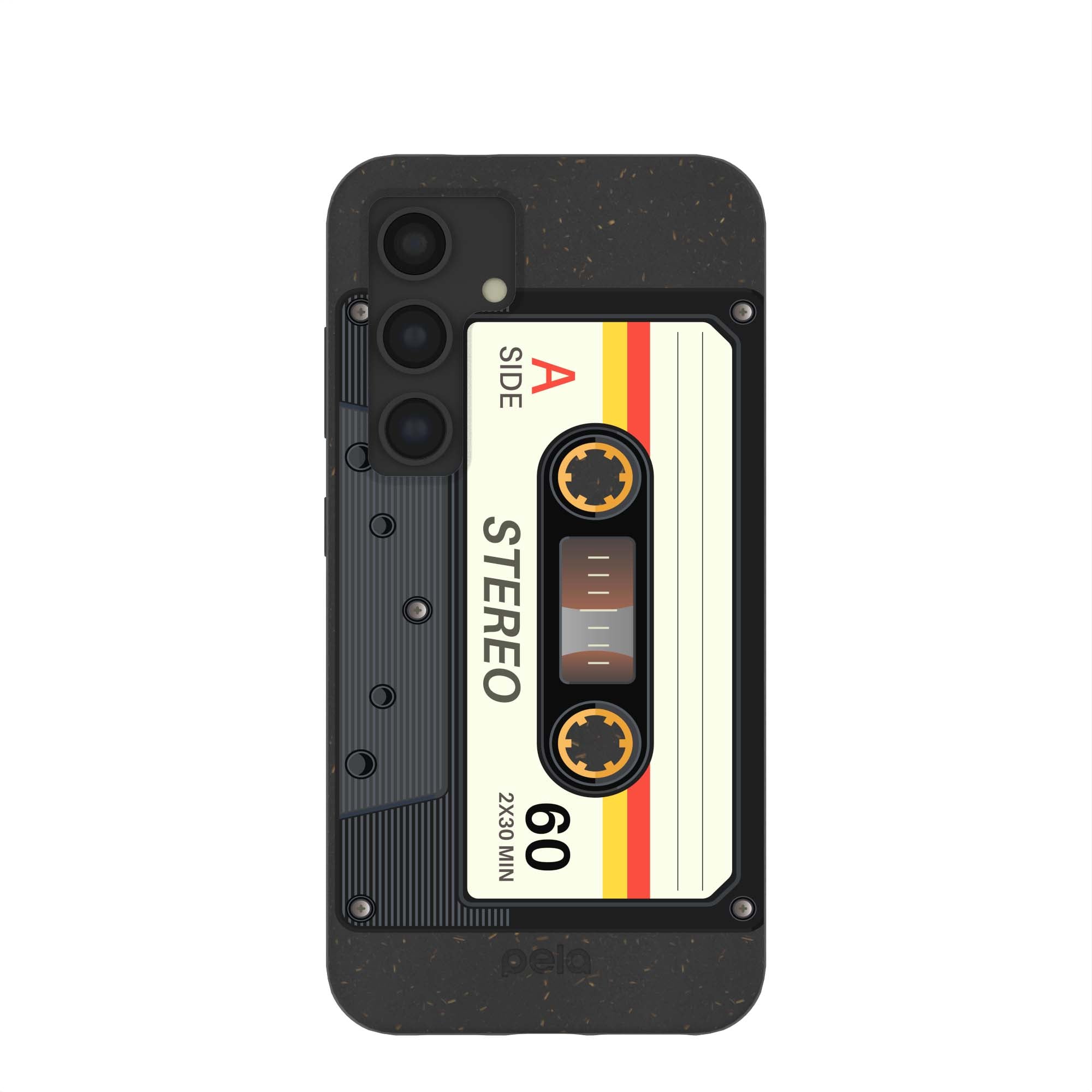 Black Cassette Samsung Galaxy S24 Case Refurbished - Pela Case refurbished available on Cerqular