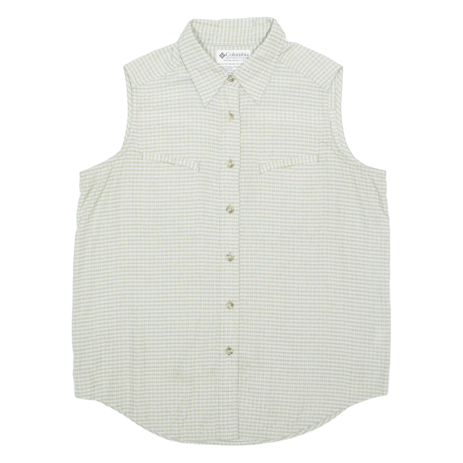 COLUMBIA Womens Shirt Beige Check Sleeveless M Refurbished - N/A refurbished available on Cerqular