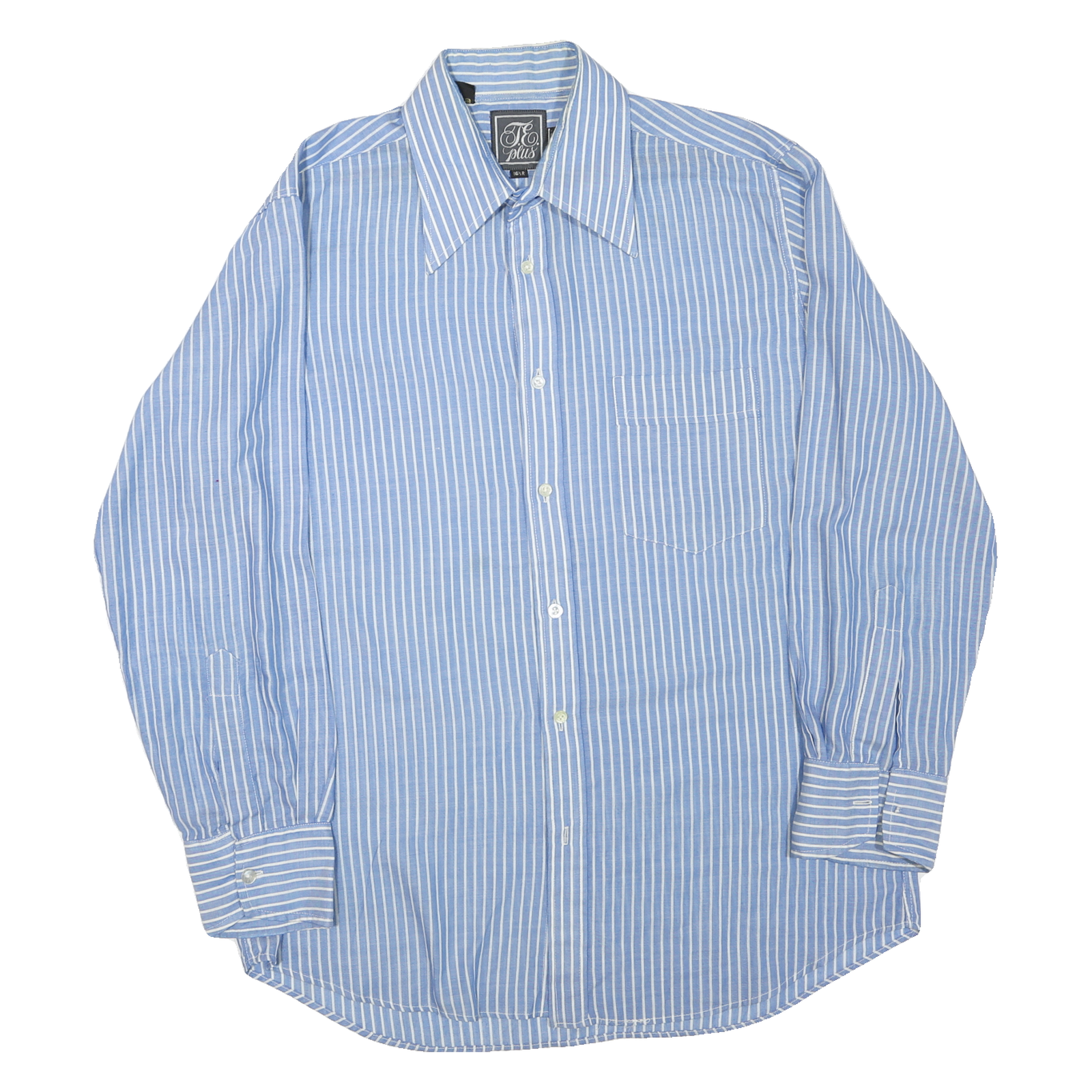 TE PLUS Mens Blue & White Stripe Shirt XL Classic Button Down Long Sleeve Refurbished - N/A refurbished available on Cerqular