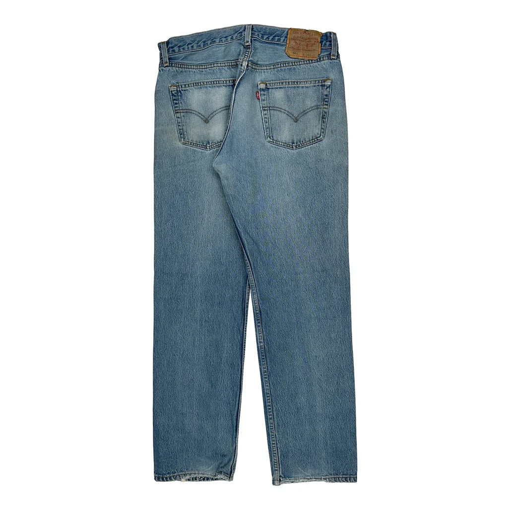 501 Levis Jeans - 32W 31L Light Wash Cotton Refurbished - Thrifted (note: this is a term often used to describe second- refurbished available on Cerqular