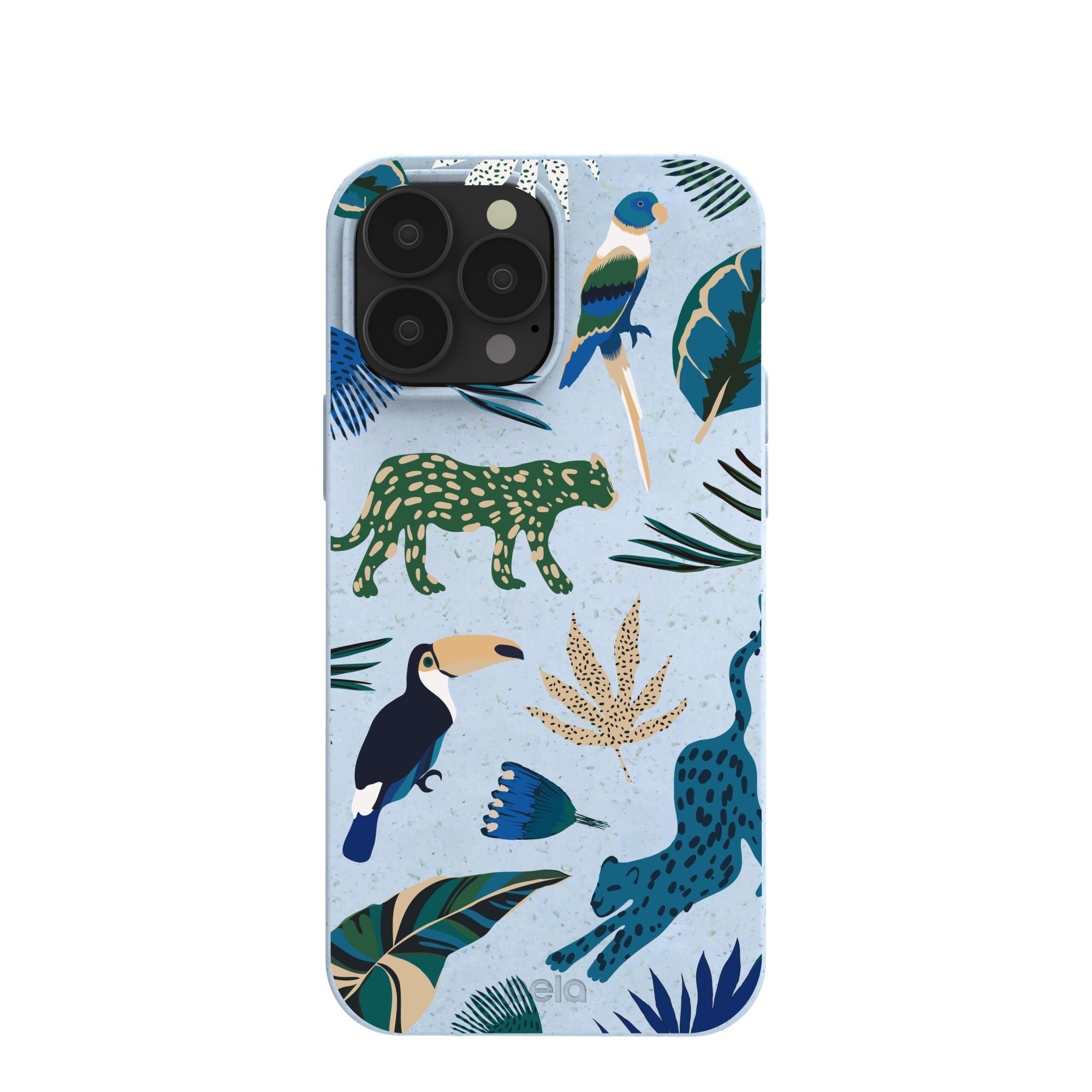 Powder Blue Tropical Rainforest iPhone 13 Pro Max Case Refurbished - Pela Case refurbished available on Cerqular