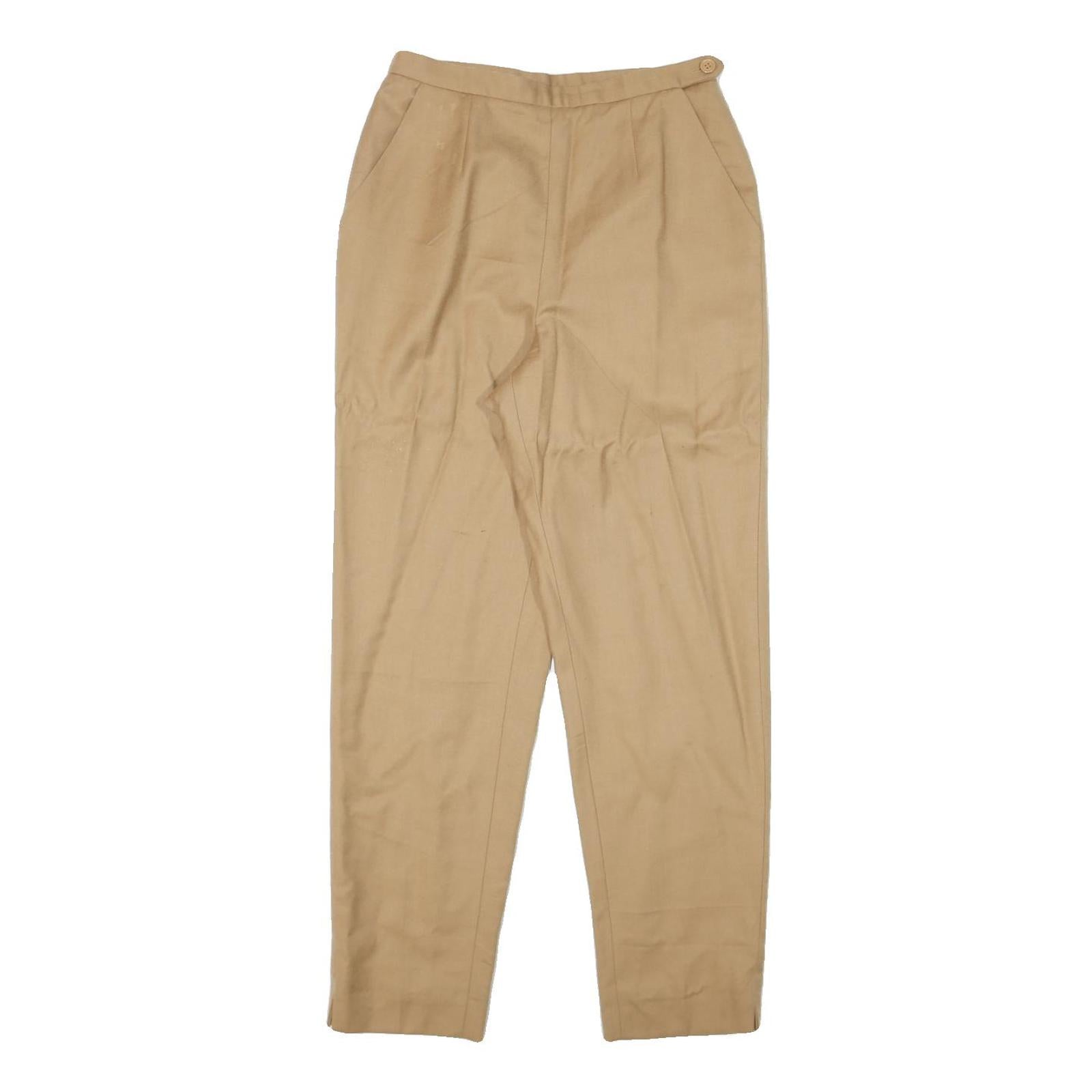 DAVID N Womens Wool Blend Beige Relaxed Straight Trousers W26 L28 Classic Fit Refurbished - N/A refurbished available on Cerqular
