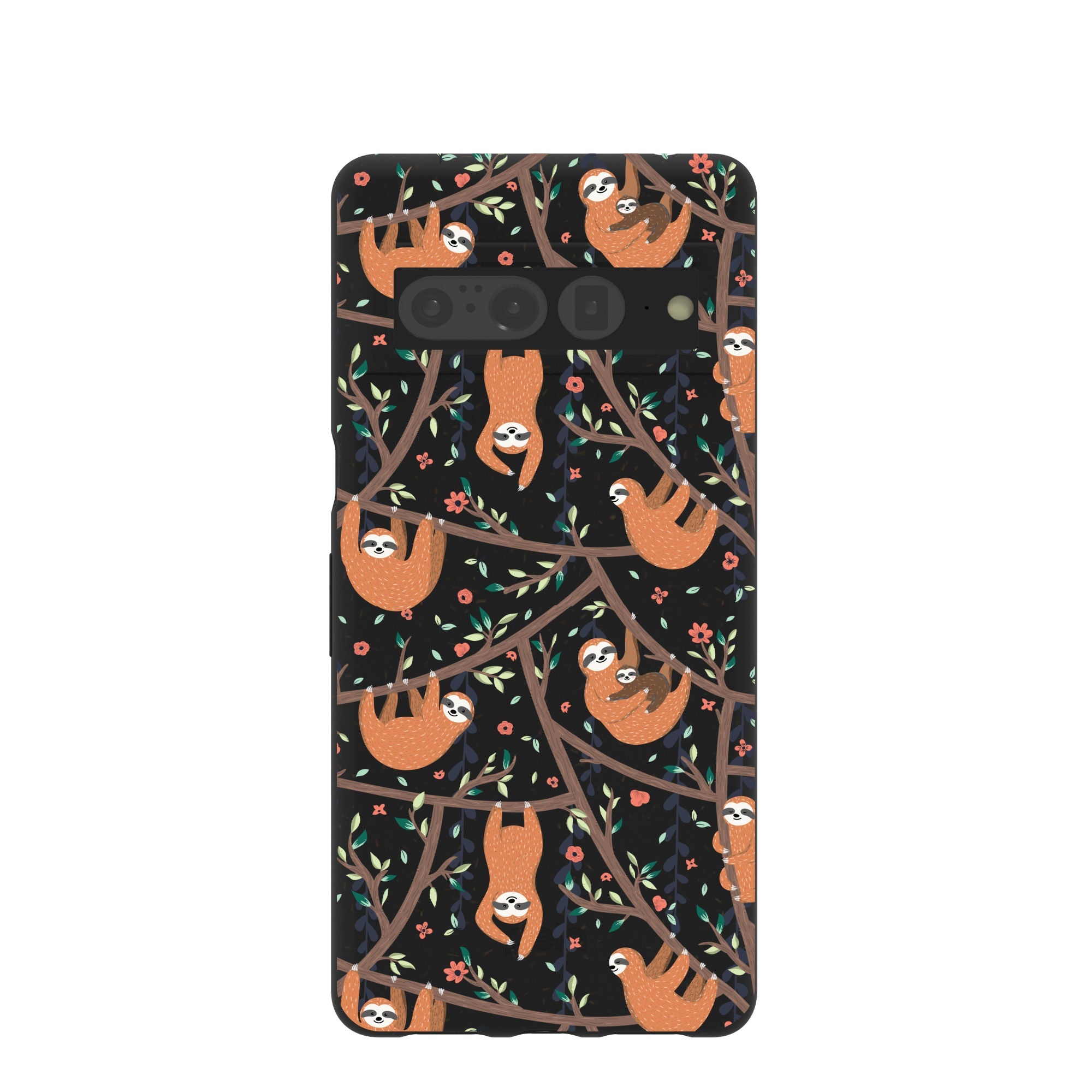 Black Jungle Sloths Google Pixel 7 Pro Case Refurbished - Pela Case refurbished available on Cerqular
