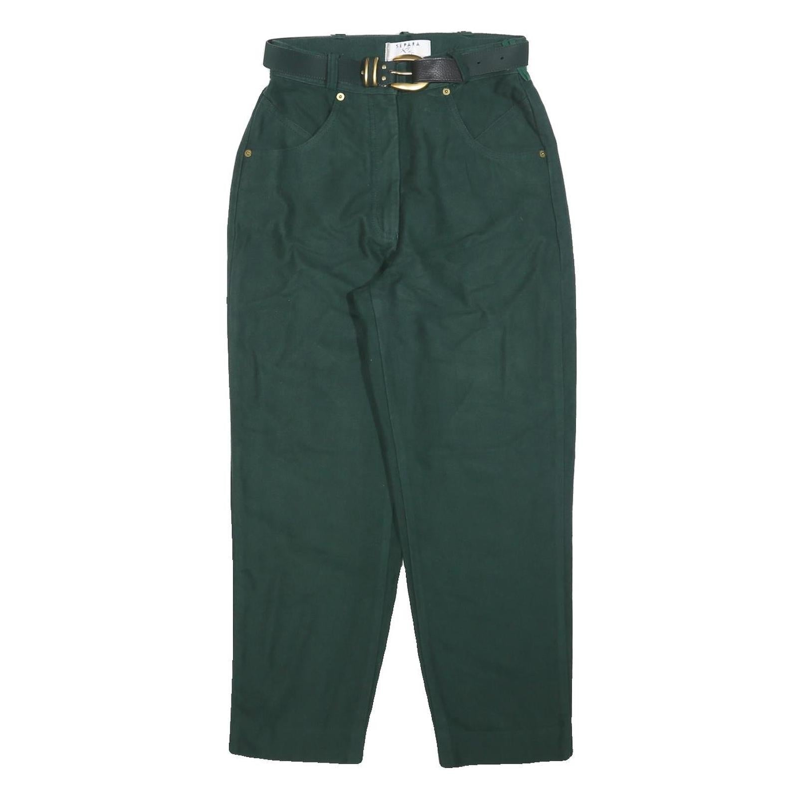 Buy SEPARA Womens Cotton Blend Green Relaxed Tapered Trousers W26 L26 Belted Refurbished - $23.39 SEPARA Womens Cotton Blend Green Relaxed Tapered Trousers W26 L26 Belted Refurbished - N/A refurbished available on Cerqular