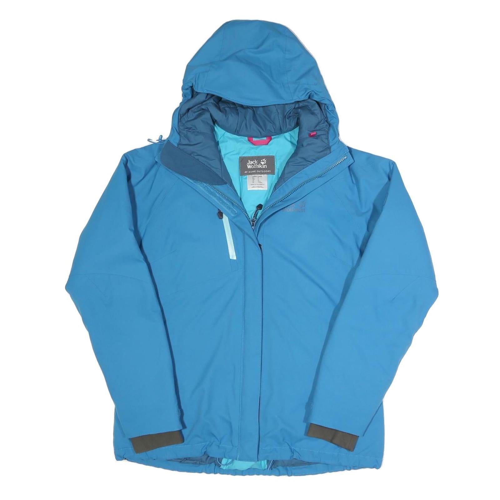 JACK WOLFSKIN Womens Blue Outdoor Jacket UK 12 Polyester Blend Zip Hooded Refurbished - N/A refurbished available on Cerqular
