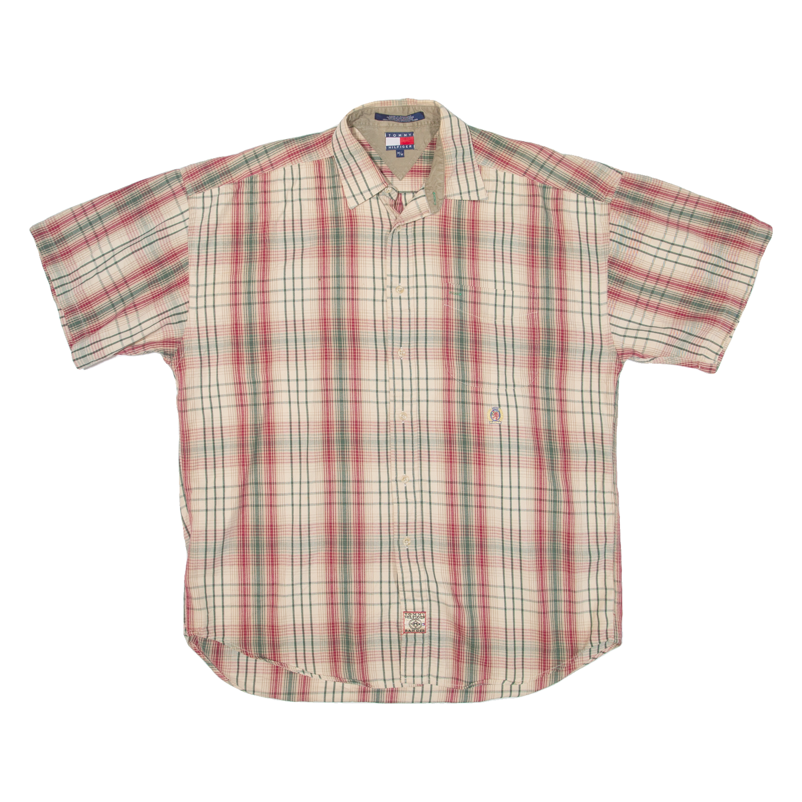TOMMY HILFIGER Mens Shirt Beige Check M Refurbished - N/A refurbished available on Cerqular
