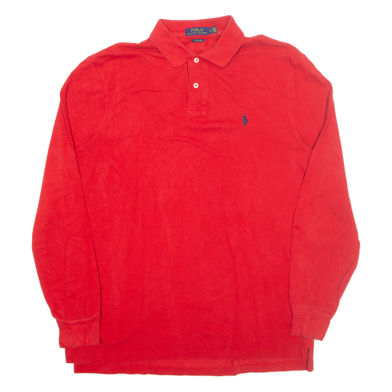 POLO RALPH LAUREN Mens Polo Shirt Red Long Sleeve L Refurbished - N/A refurbished available on Cerqular