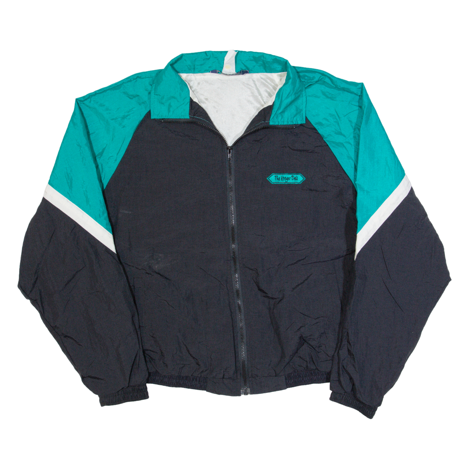 HILTON Mens Shell Jacket Black 90s Colourblock XL Refurbished - N/A refurbished available on Cerqular