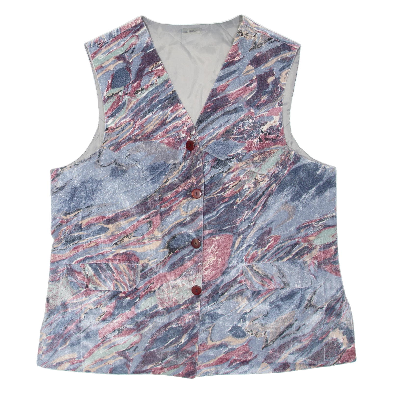 Womens Waistcoat Blue Viscose Crazy Pattern XL Refurbished - N/A refurbished available on Cerqular