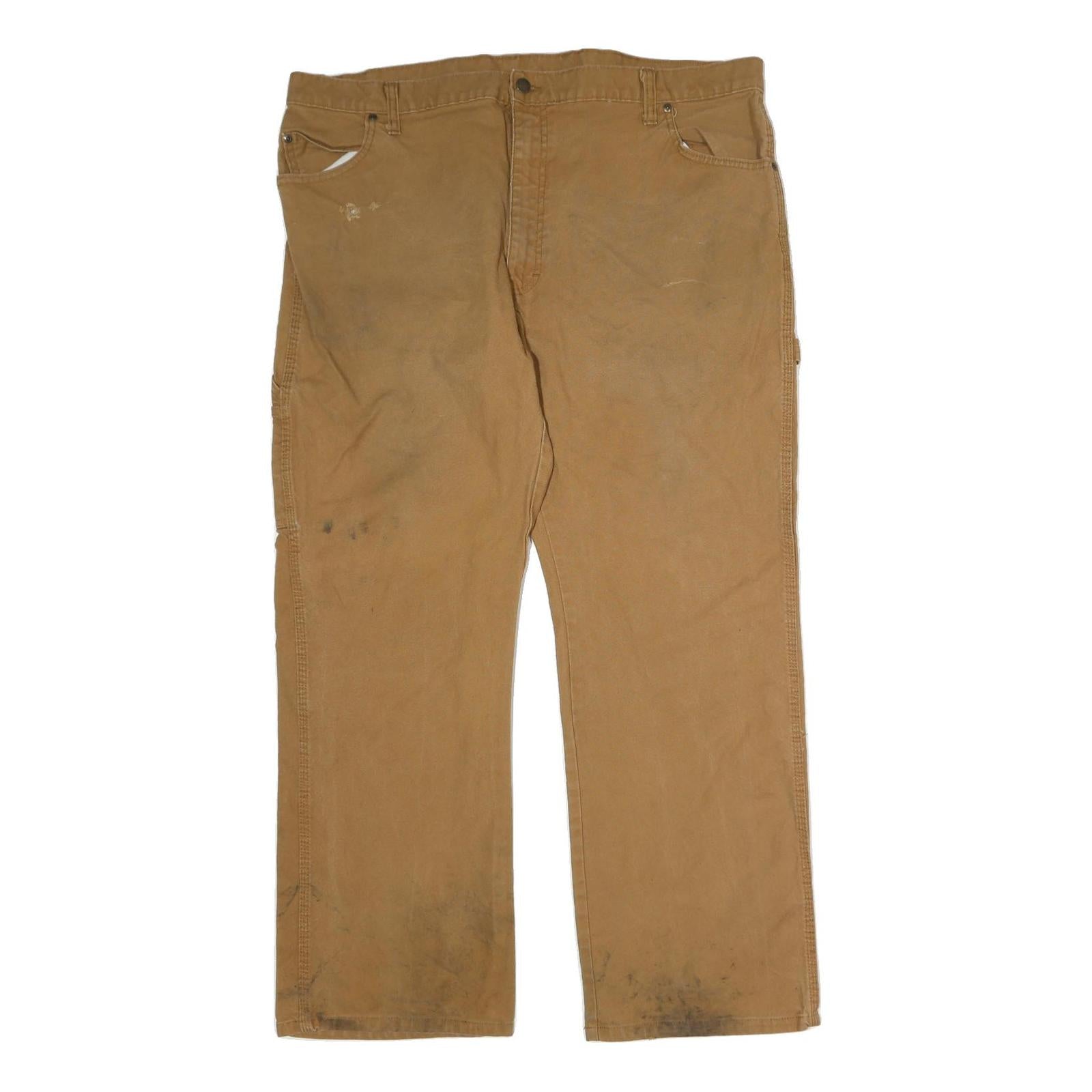 DICKIES Mens Cotton Brown Regular Fit Straight Leg Trousers W40 L32 Workwear Refurbished - N/A refurbished available on Cerqular
