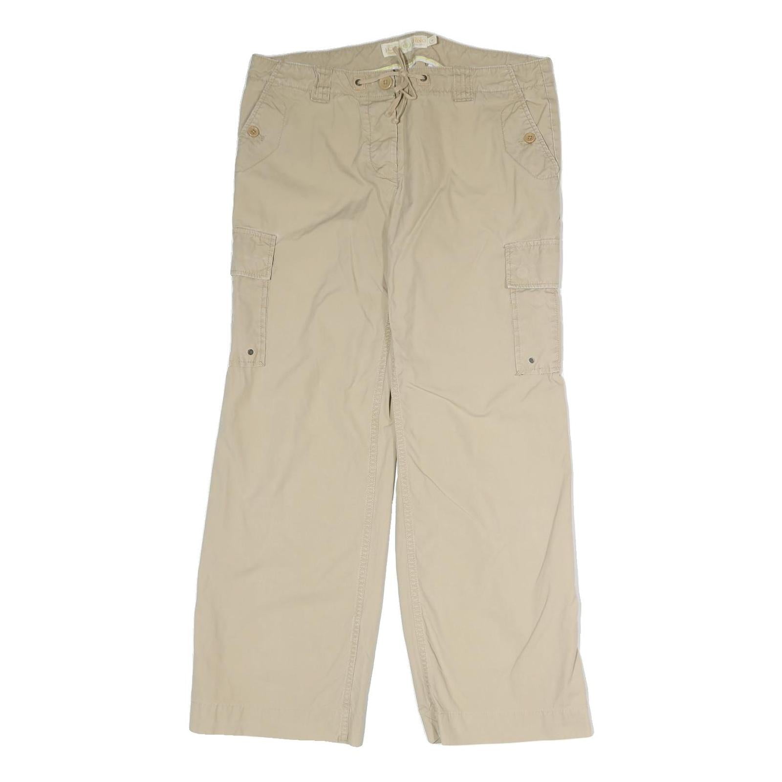 J. CREW Mens Cotton Blend Beige Cargo Regular Trousers W34 L29 Casual Zip Refurbished - N/A refurbished available on Cerqular