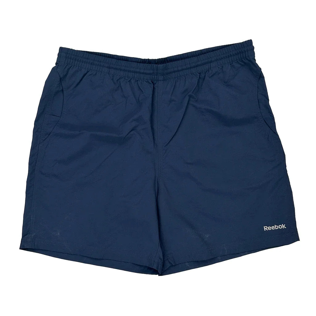 Reebok Sport Shorts - XL Blue Polyester Refurbished - Thrifted (note: this is a term often used to describe second- refurbished available on Cerqular