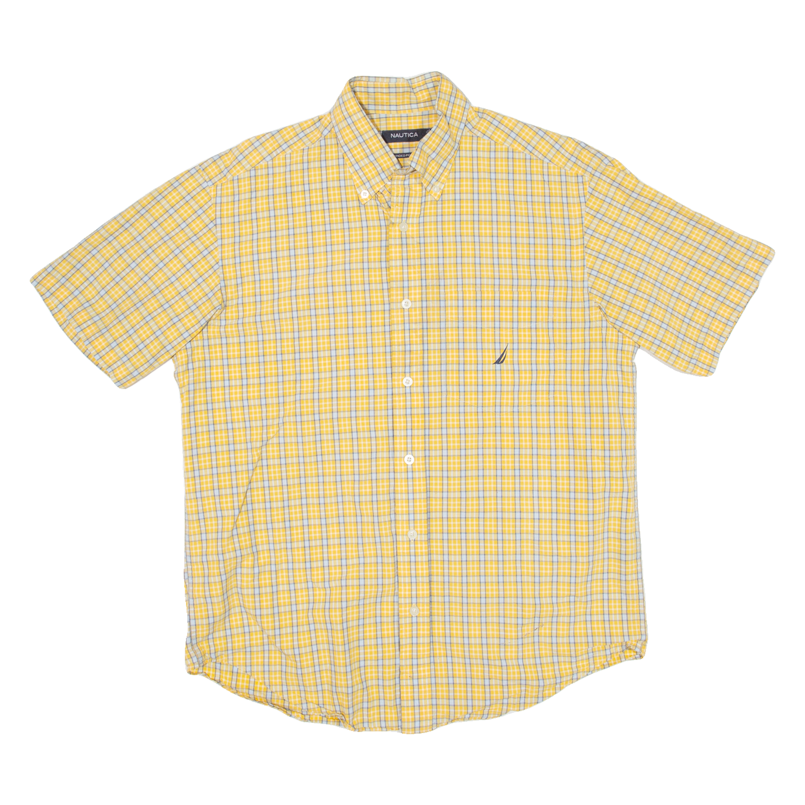 NAUTICA Mens Shirt Yellow Check M Refurbished - N/A refurbished available on Cerqular