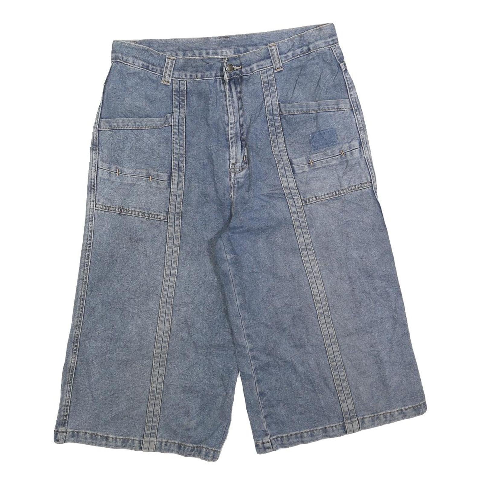 Mens Blue Casual Denim Style Cotton Blend Shorts M W32 Loose Fit Refurbished - N/A refurbished available on Cerqular