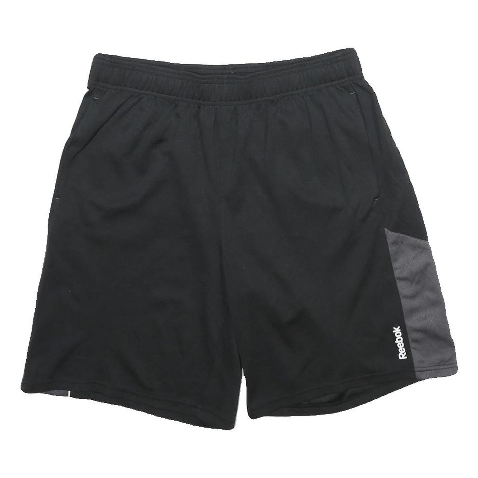 REEBOK Mens Black & Grey Sports Casual Shorts M W30 Polyester Comfortable Fit Refurbished - N/A refurbished available on Cerqular
