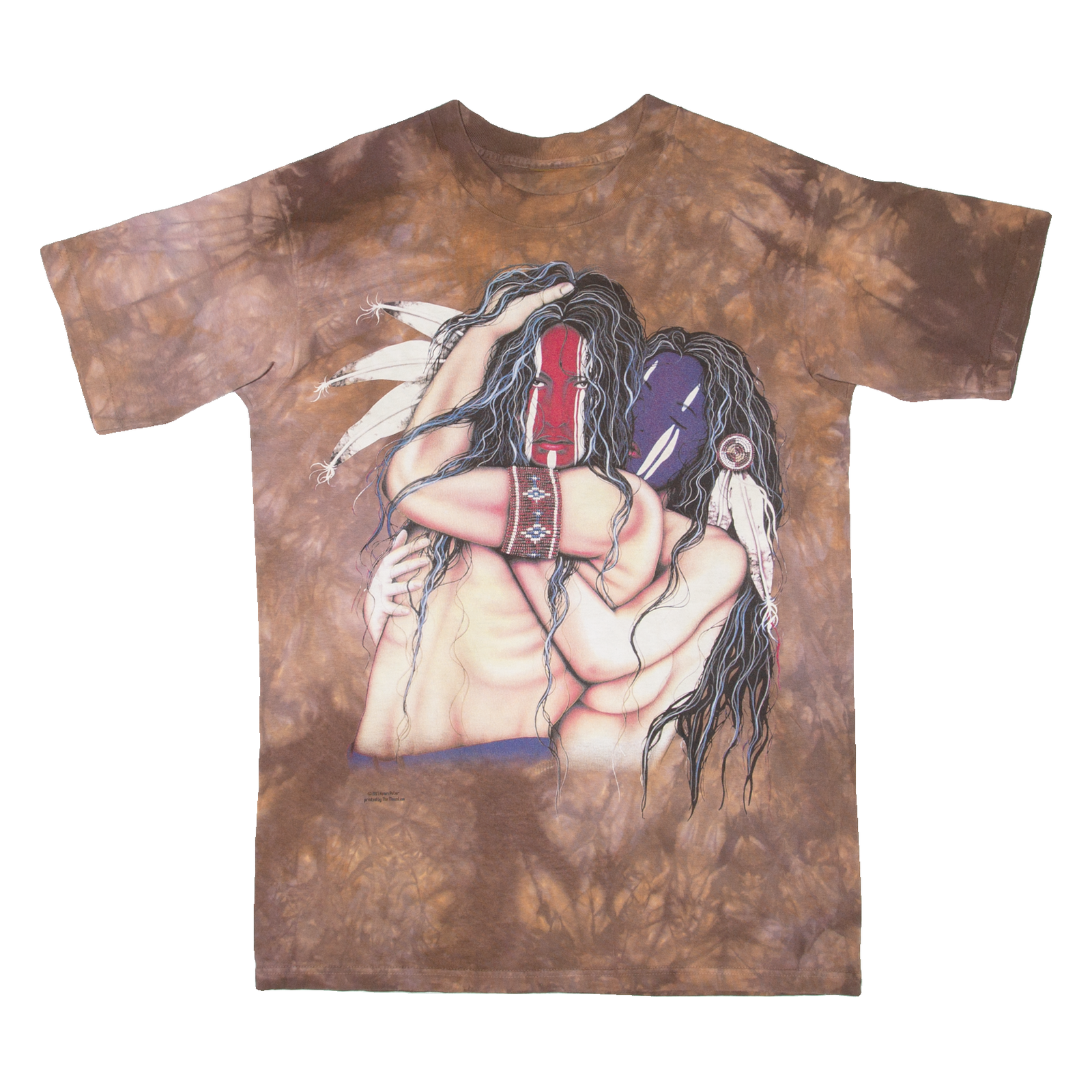 THE MOUNTAIN Native American Mens Tie Dye T-Shirt Brown 90s USA L Refurbished - N/A refurbished available on Cerqular