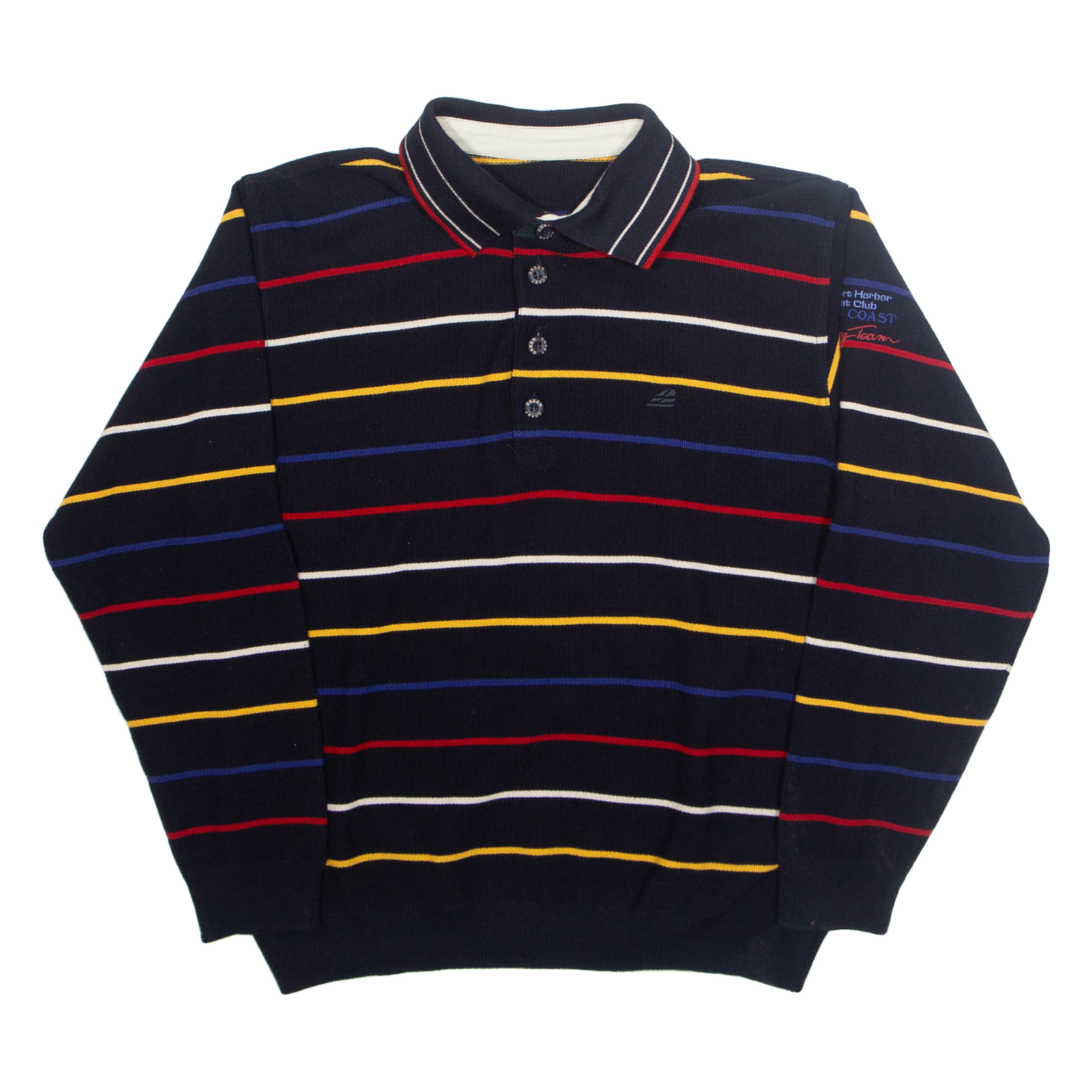 GREEN COAST Mens Polo Shirt Black Striped Long Sleeve M Refurbished - N/A refurbished available on Cerqular