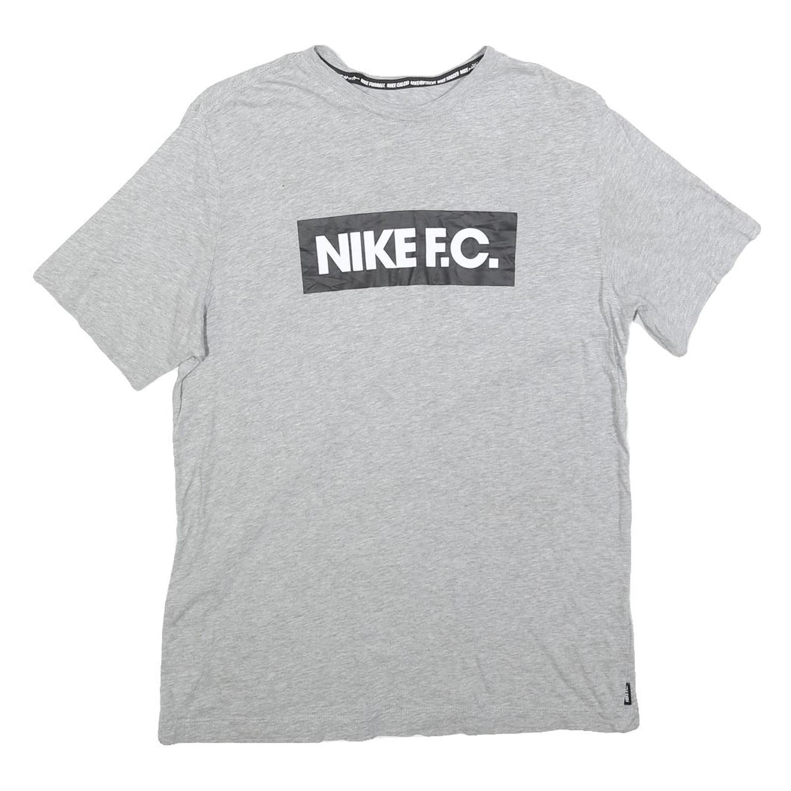 NIKE Mens Grey Graphic T-Shirt M Short Sleeve Crew Neck Cotton Blend Refurbished - N/A refurbished available on Cerqular