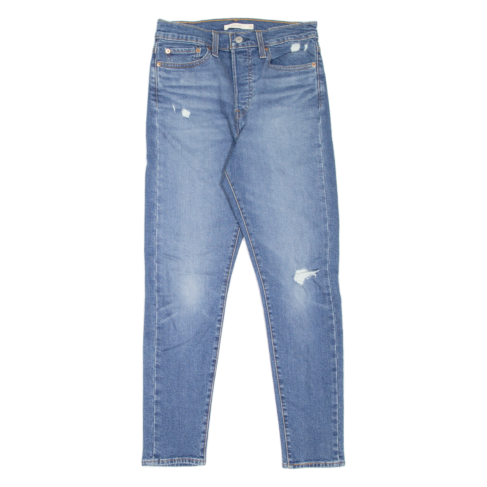 LEVI'S Wedgie BIG E Womens Jeans Blue Slim Skinny Stone Wash W28 L27 Refurbished - N/A refurbished available on Cerqular