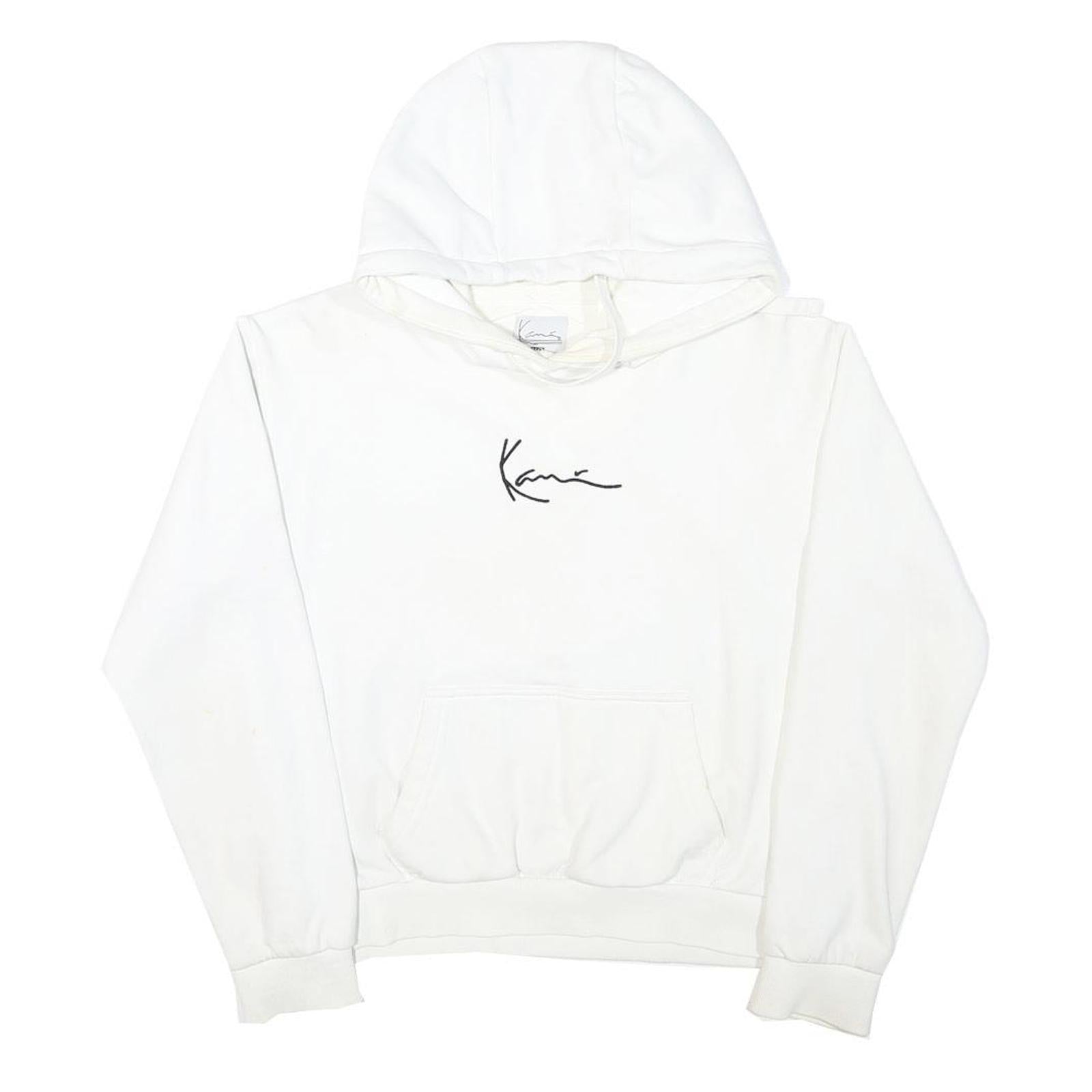 KARL KANI Womens White Hoodie XS Cotton Blend Pullover Jumper Refurbished - N/A refurbished available on Cerqular