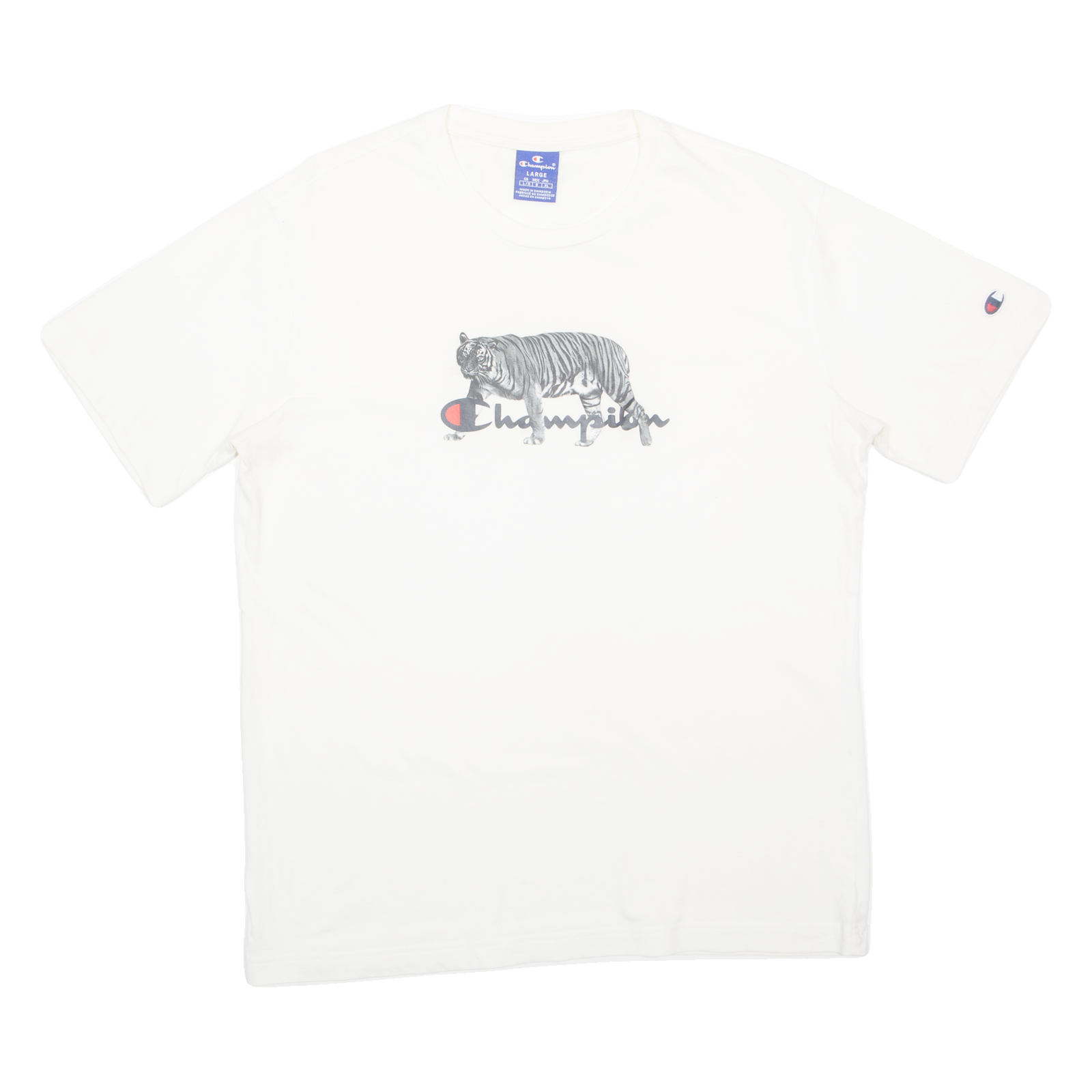CHAMPION Tiger Mens T-Shirt Cream L Refurbished - N/A refurbished available on Cerqular