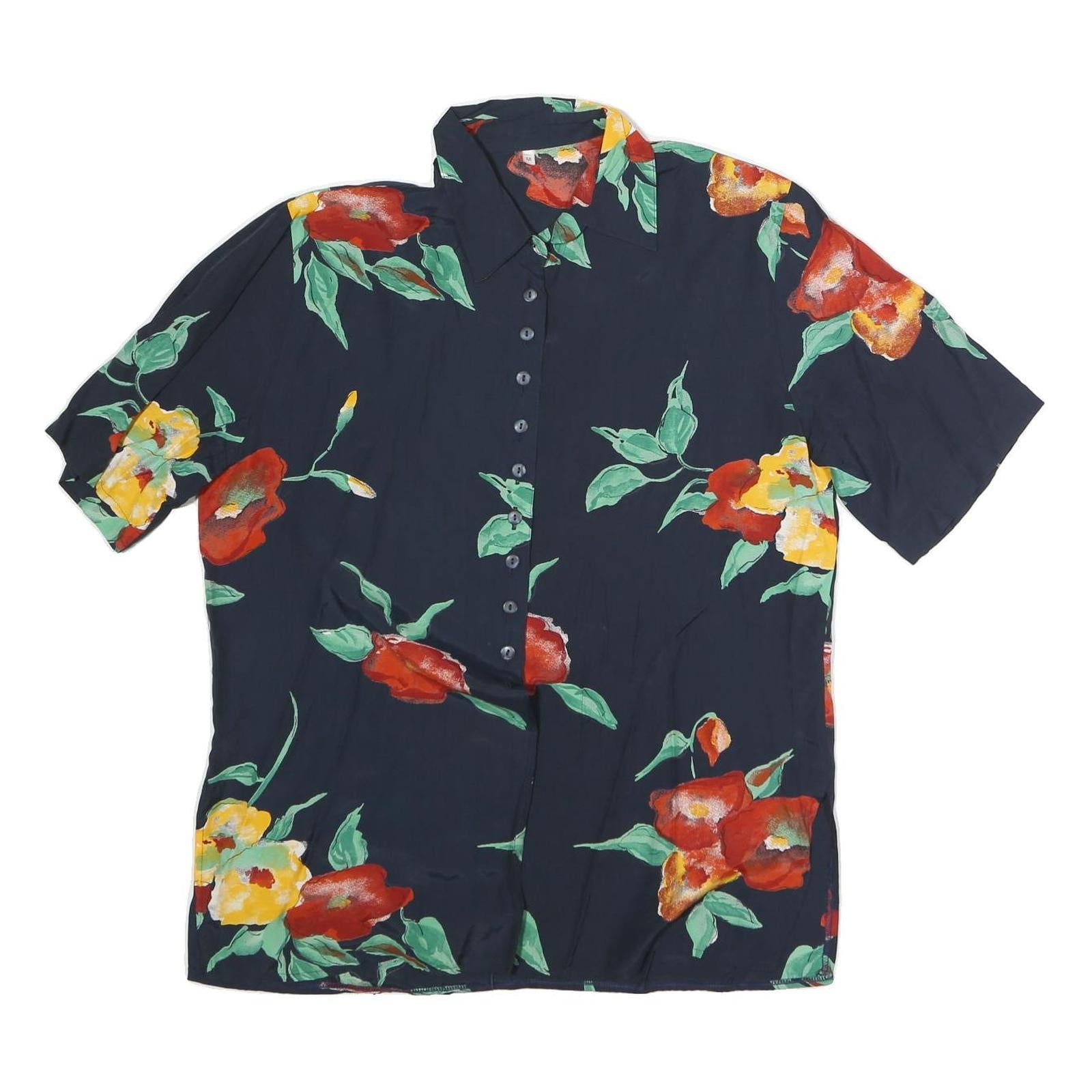 Buy Womens Navy Blue & Red Floral Printed Shirt Short Sleeve Collared M Polyester Refurbished - $18.19 Womens Navy Blue & Red Floral Printed Shirt Short Sleeve Collared M Polyester Refurbished - N/A refurbished available on Cerqular