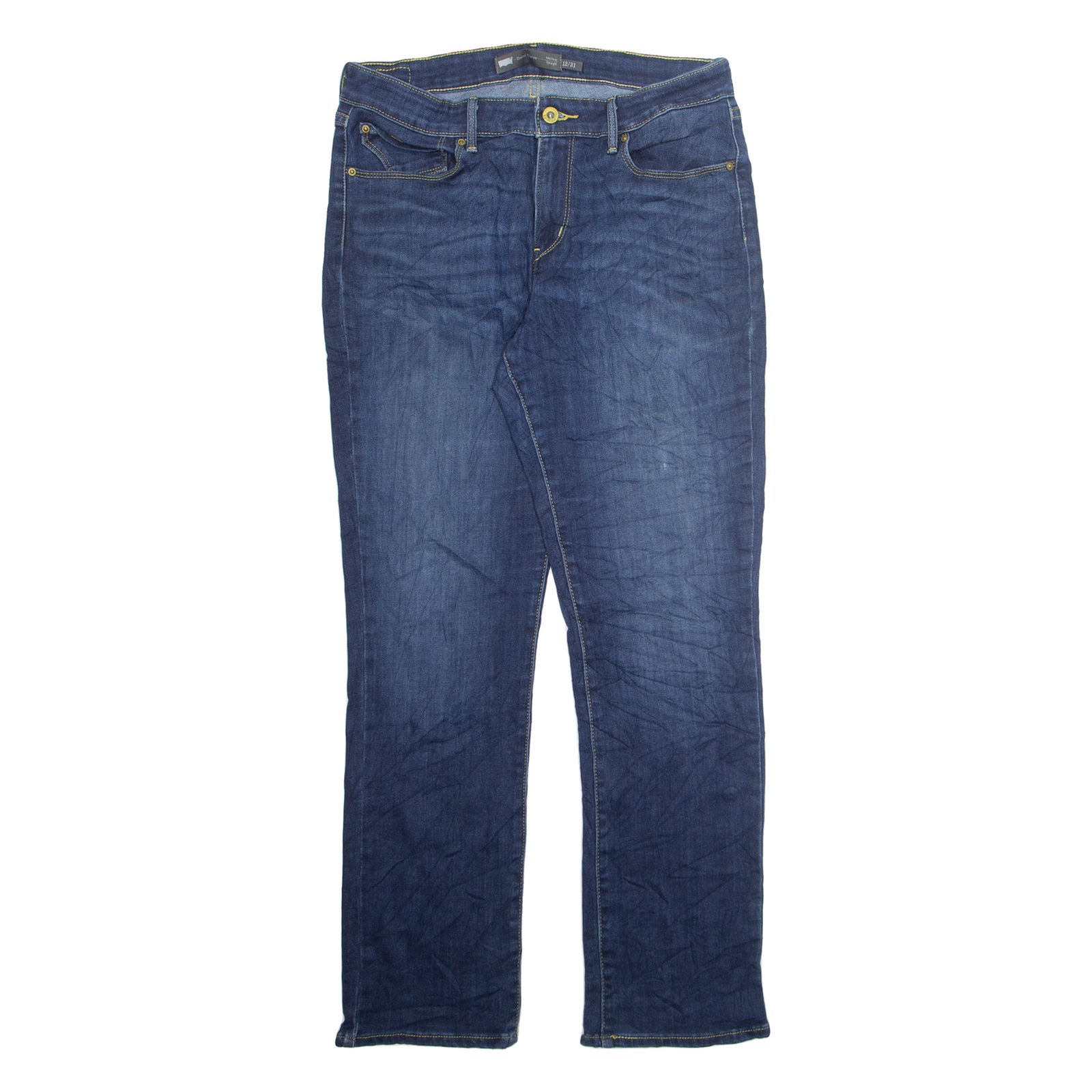 LEVI'S Womens Jeans Blue Regular Straight Stone Wash W31 L30 Refurbished - N/A refurbished available on Cerqular